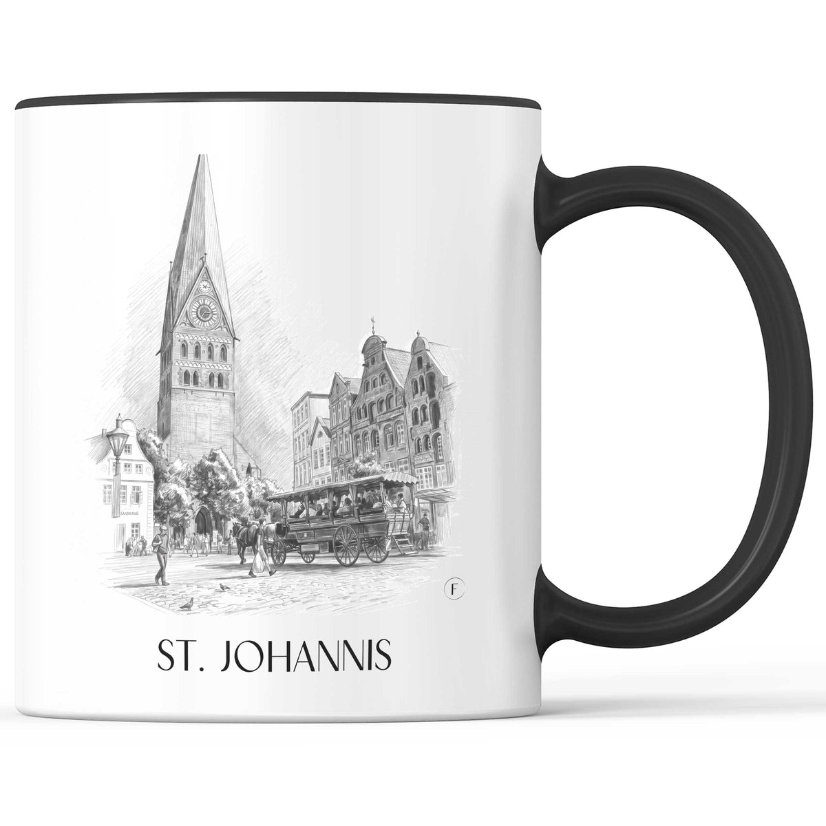St. Johannis Kaffeebecher - Lüneburg - Deutschland Becher - Kaffeetasse im Zeichnung Stil