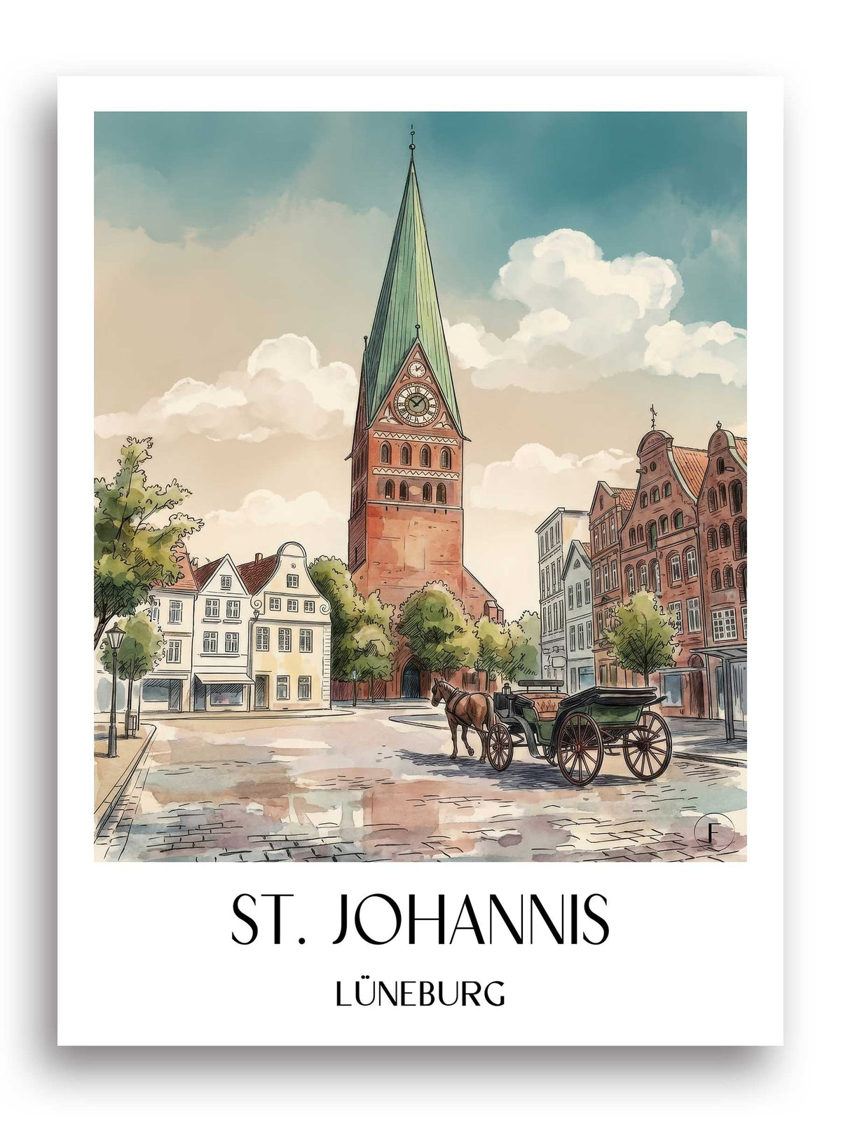 st.-johannis-lüneburg-deutschland-poster-aquarell