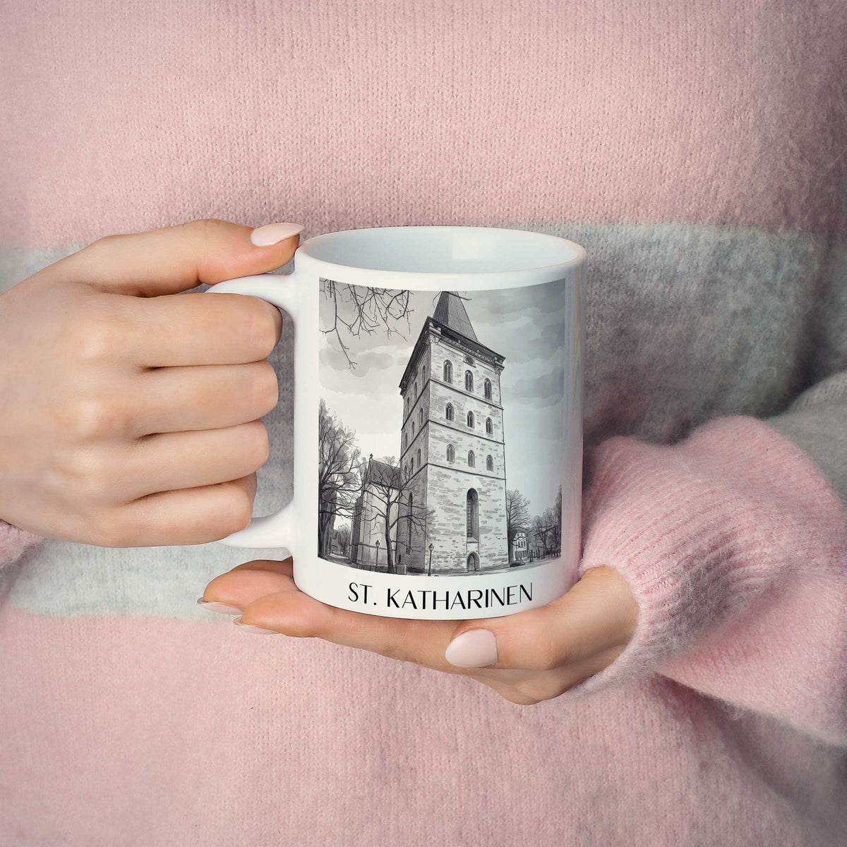 st.-katharinen-osnabrück-deutschland-kaffeebecher-aquarell-schwarz-weiss