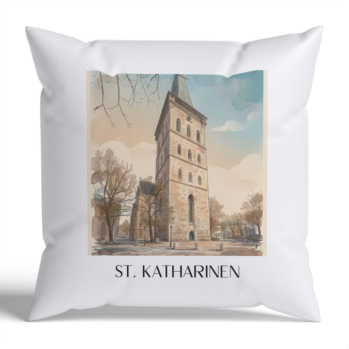 st.-katharinen-osnabrück-deutschland-kissenbezug-aquarell