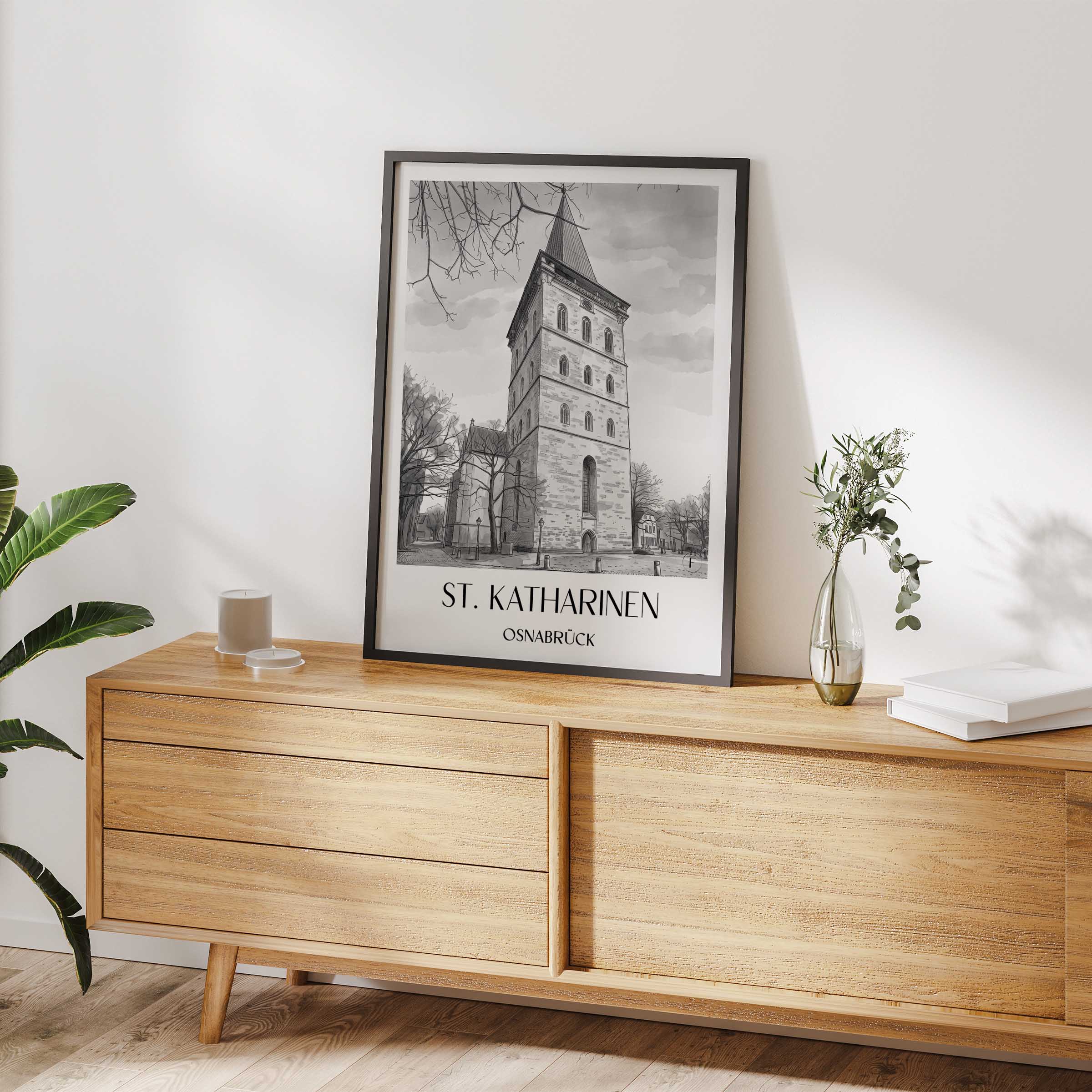 st.-katharinen-osnabrück-deutschland-poster-aquarell-schwarz-weiss