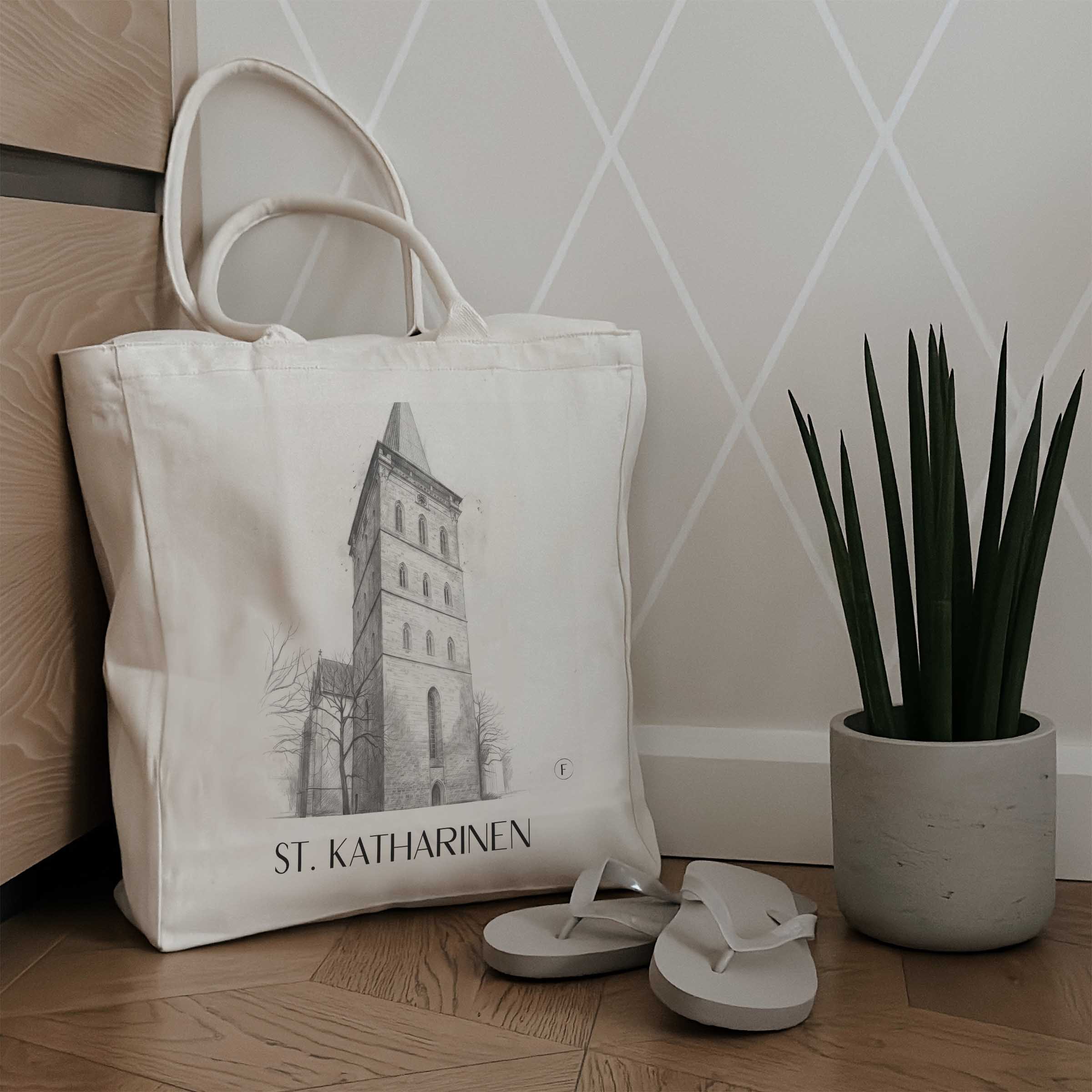 st.-katharinen-osnabrück-deutschland-einkaufstasche-bleistift-zeichnung-drawing