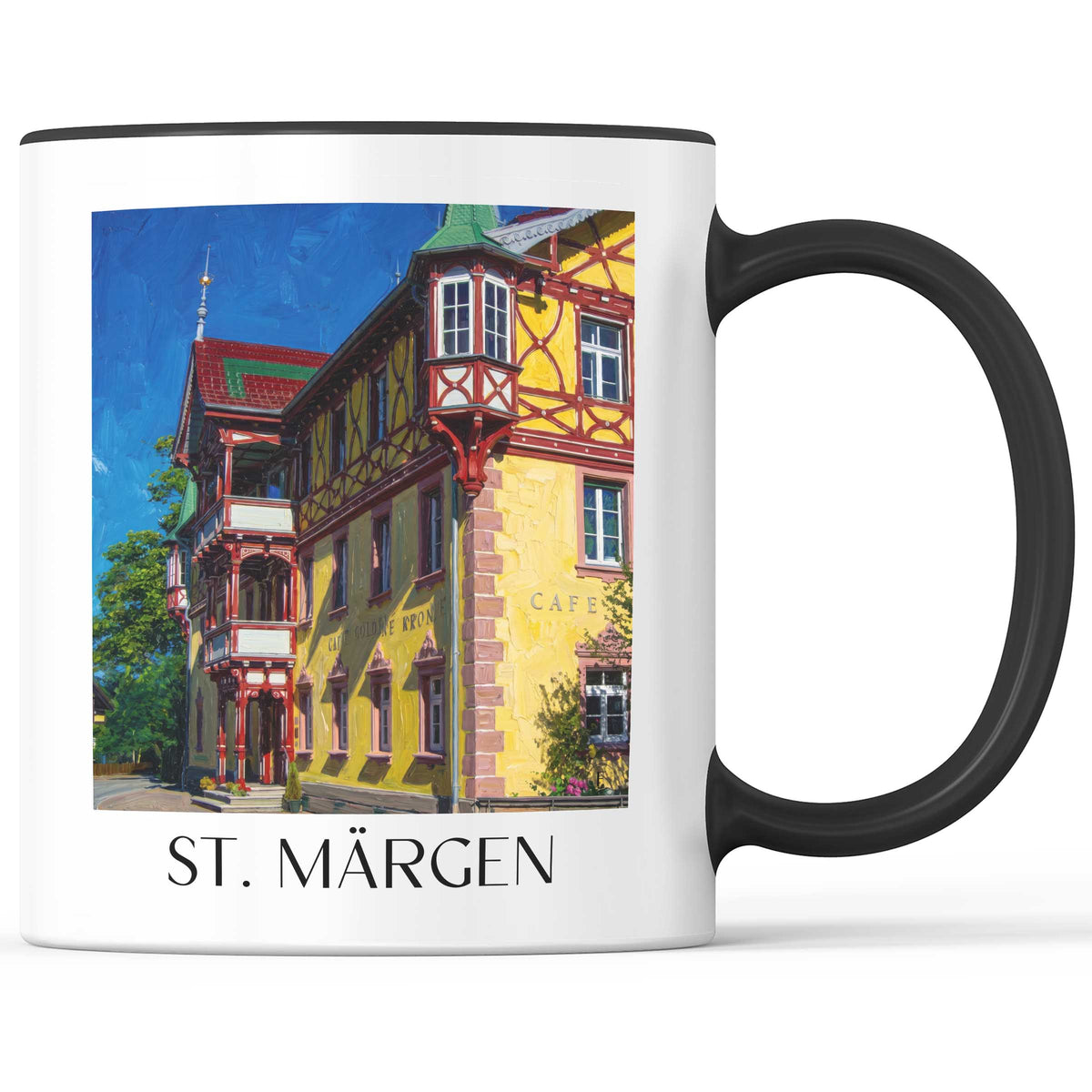 St. Märgen Kaffeebecher - Hochschwarzwald - Deutschland Becher - Kaffeetasse im Ölgemälde Stil - favplace