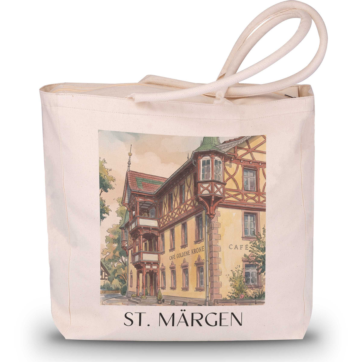 St. Märgen Shopping Tasche - Hochschwarzwald - Deutschland Tote Bag - Einkaufstasche im Aquarell Stil - favplace