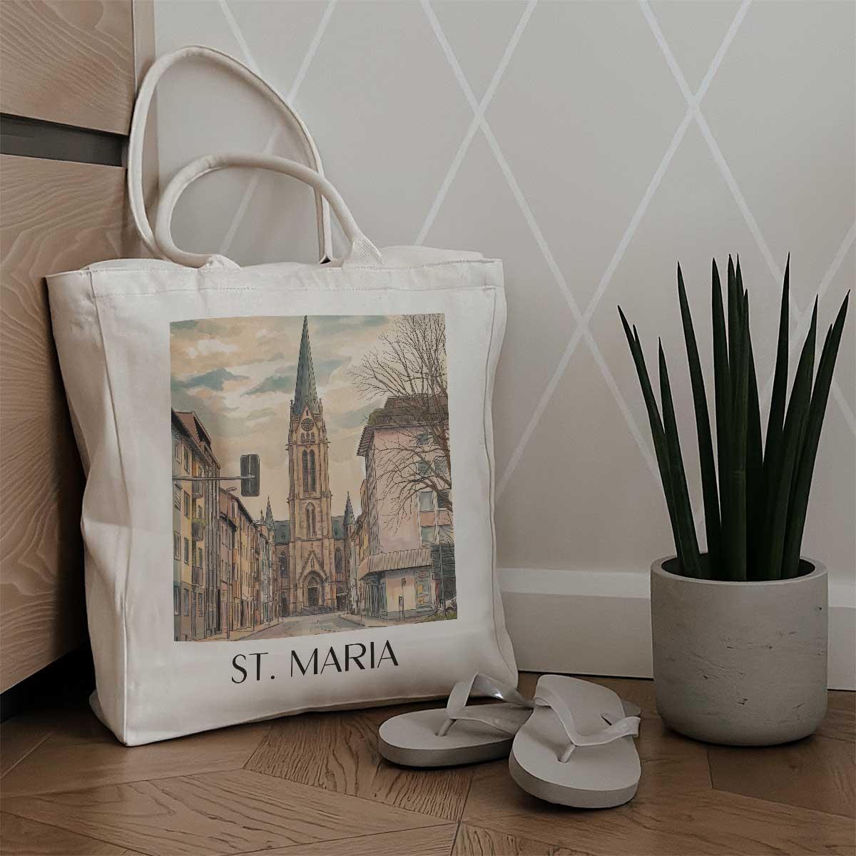st.-maria-kaiserslautern-deutschland-einkaufstasche-aquarell