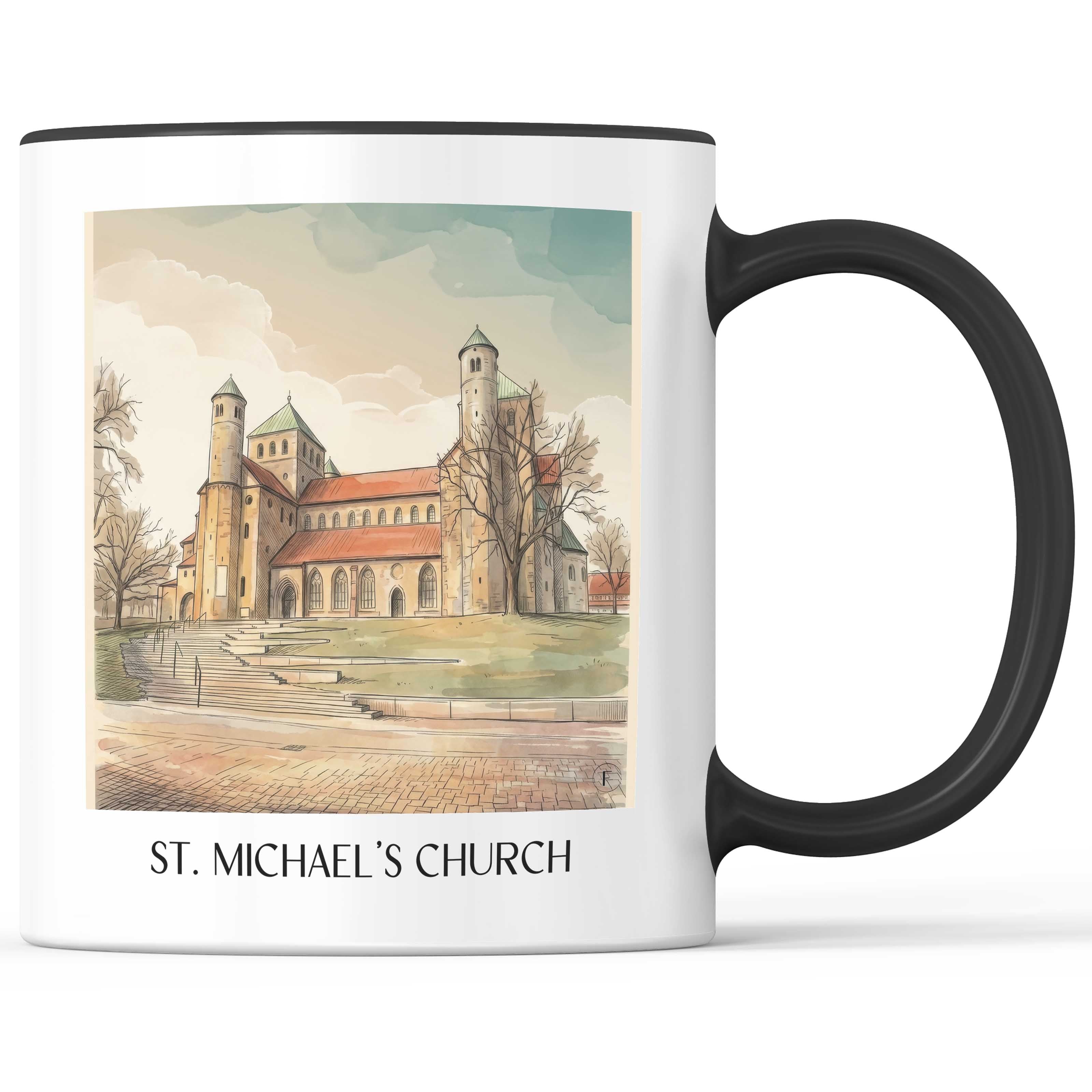 St. Michaelis Kirche Kaffeebecher - Hildesheim - Deutschland Becher - Kaffeetasse im Aquarell Stil - favplace
