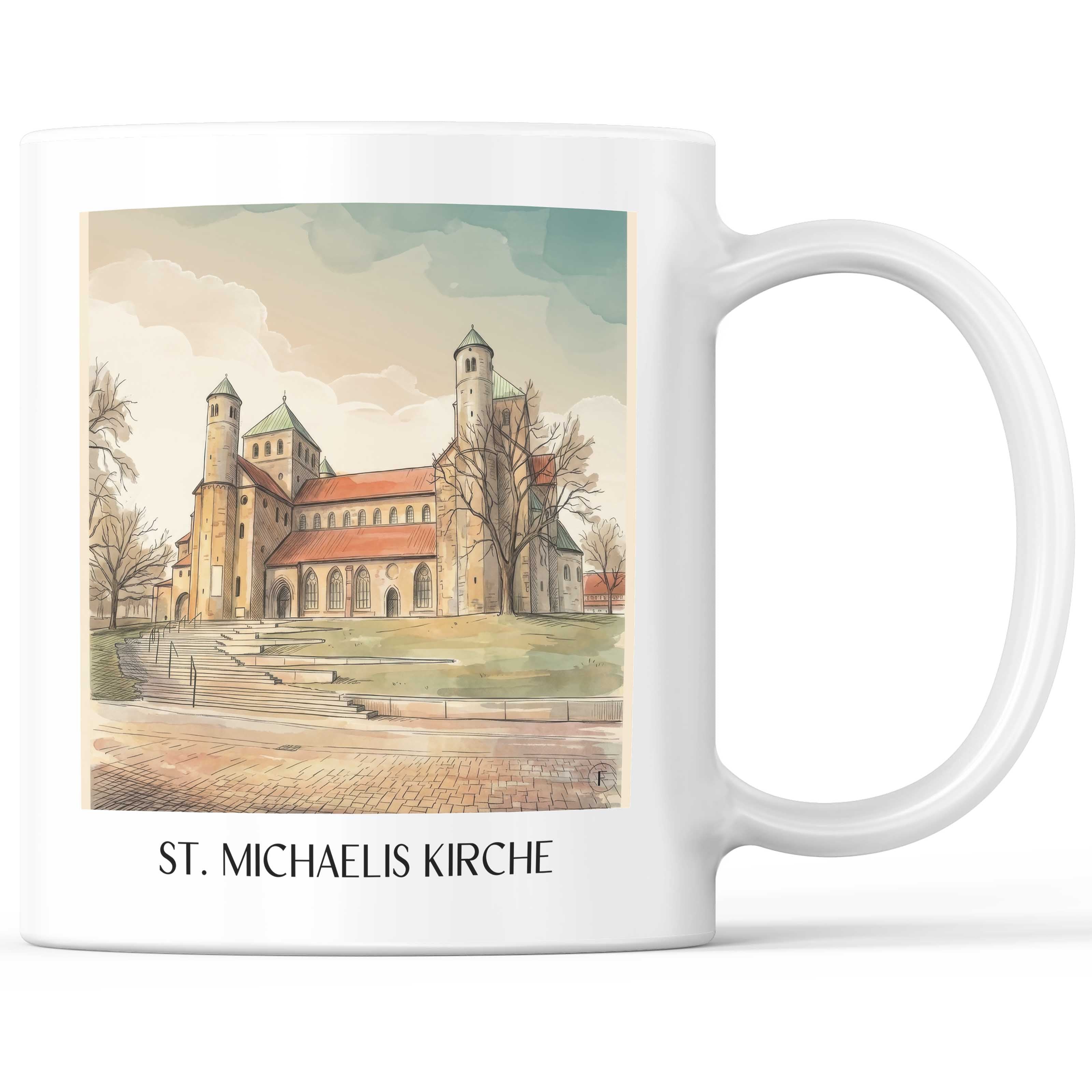 St. Michaelis Kirche Kaffeebecher - Hildesheim - Deutschland Becher - Kaffeetasse im Aquarell Stil - favplace