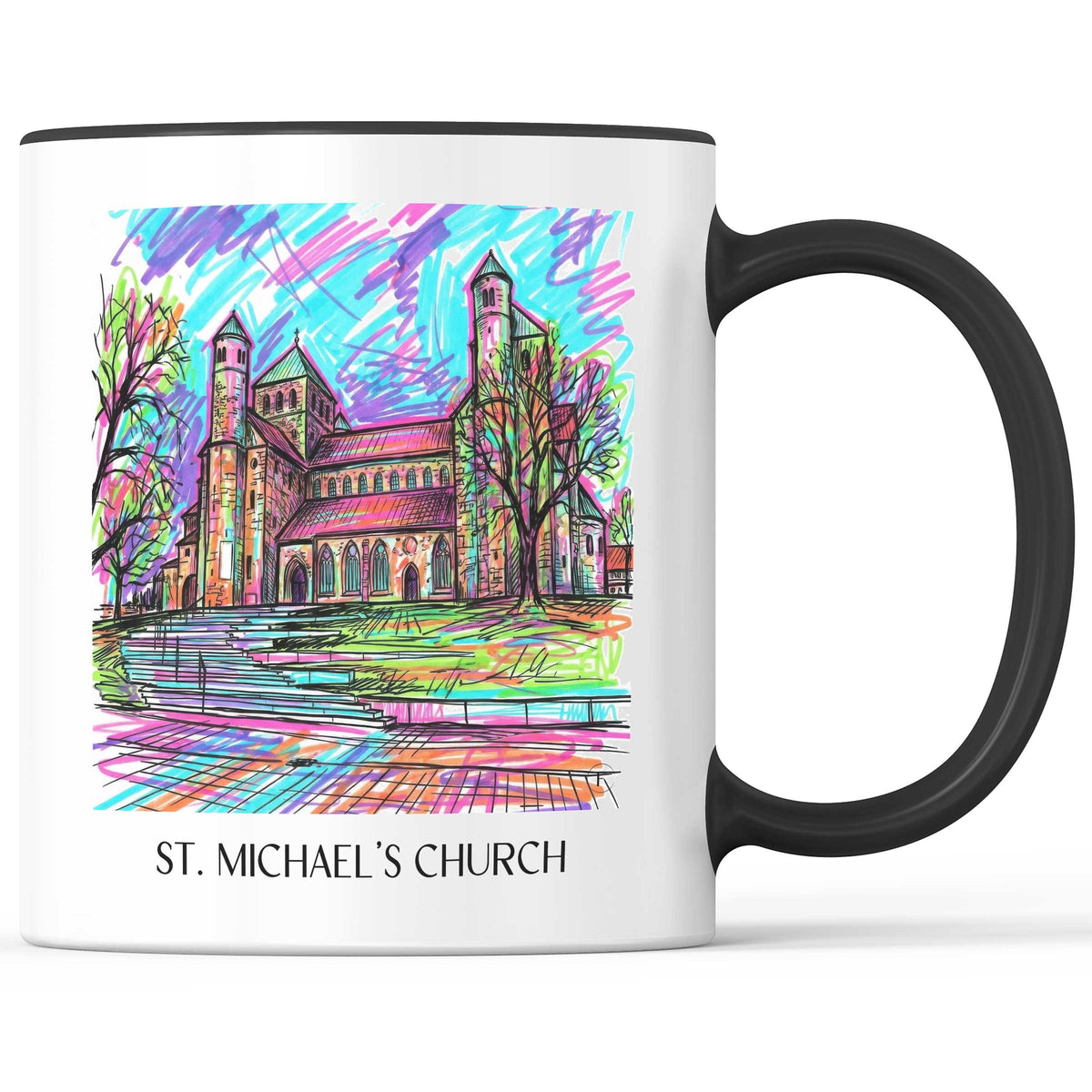 St. Michaelis Kirche Kaffeebecher - Hildesheim - Deutschland Becher - Kaffeetasse im Tag Graffiti Stil - favplace