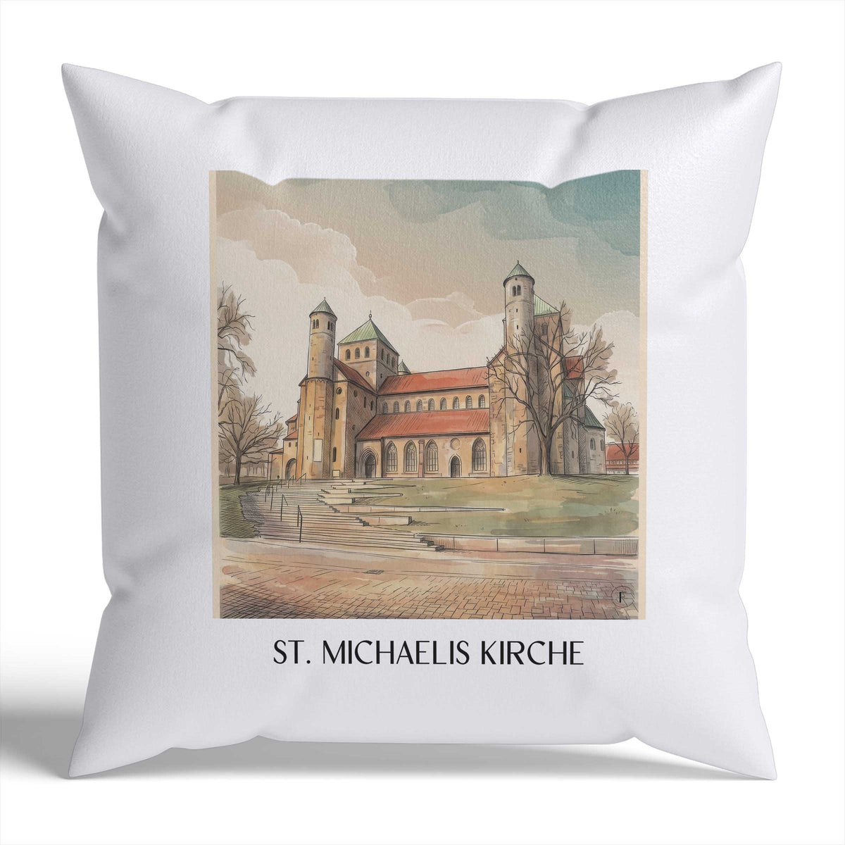 st.-michaelis-kirche-hildesheim-deutschland-kissenbezug-aquarell
