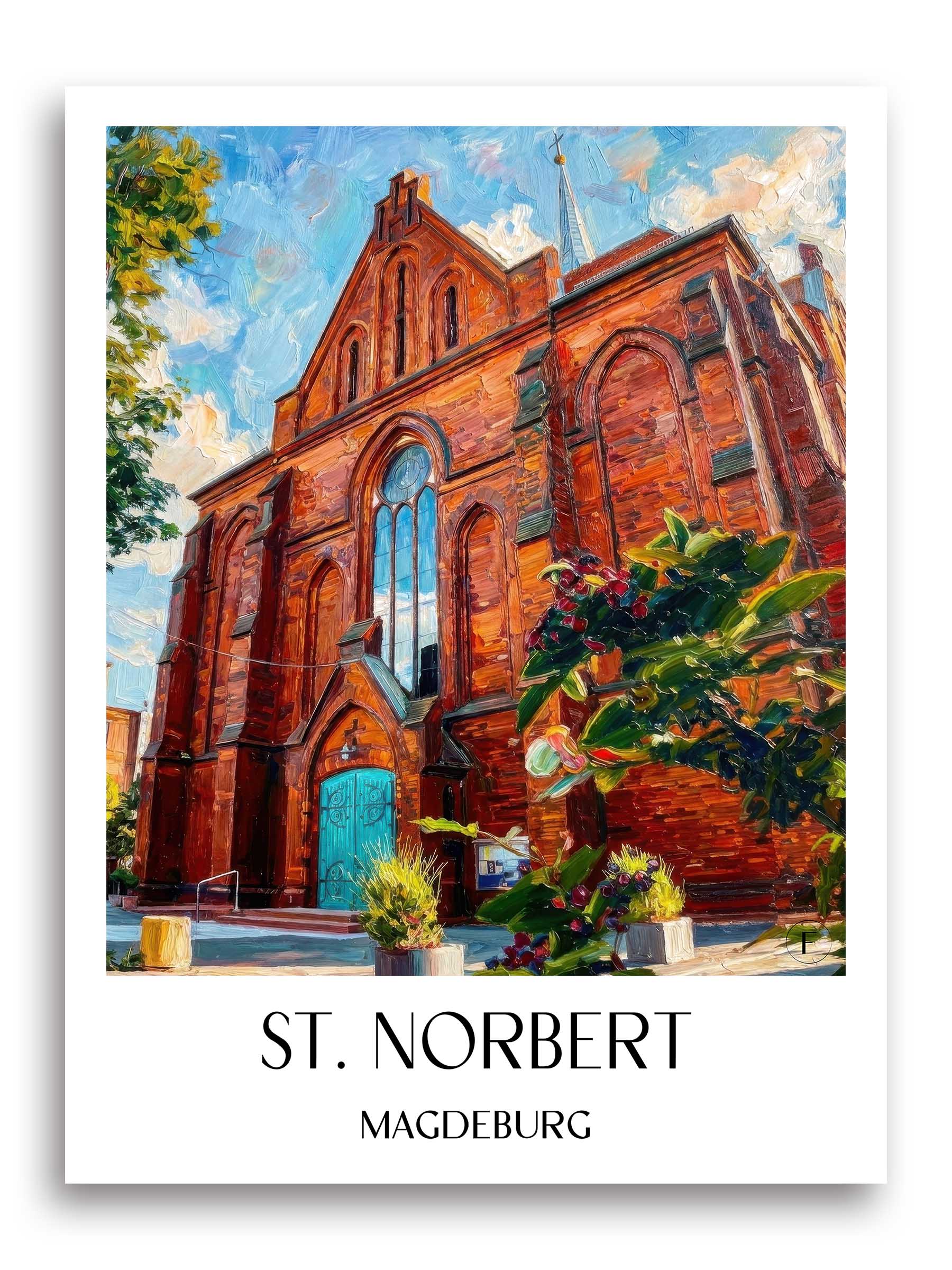 St. Norbert Poster - Magdeburg - Deutschland Kunstdruck - Ölgemälde von A4 bis A1 - favplace