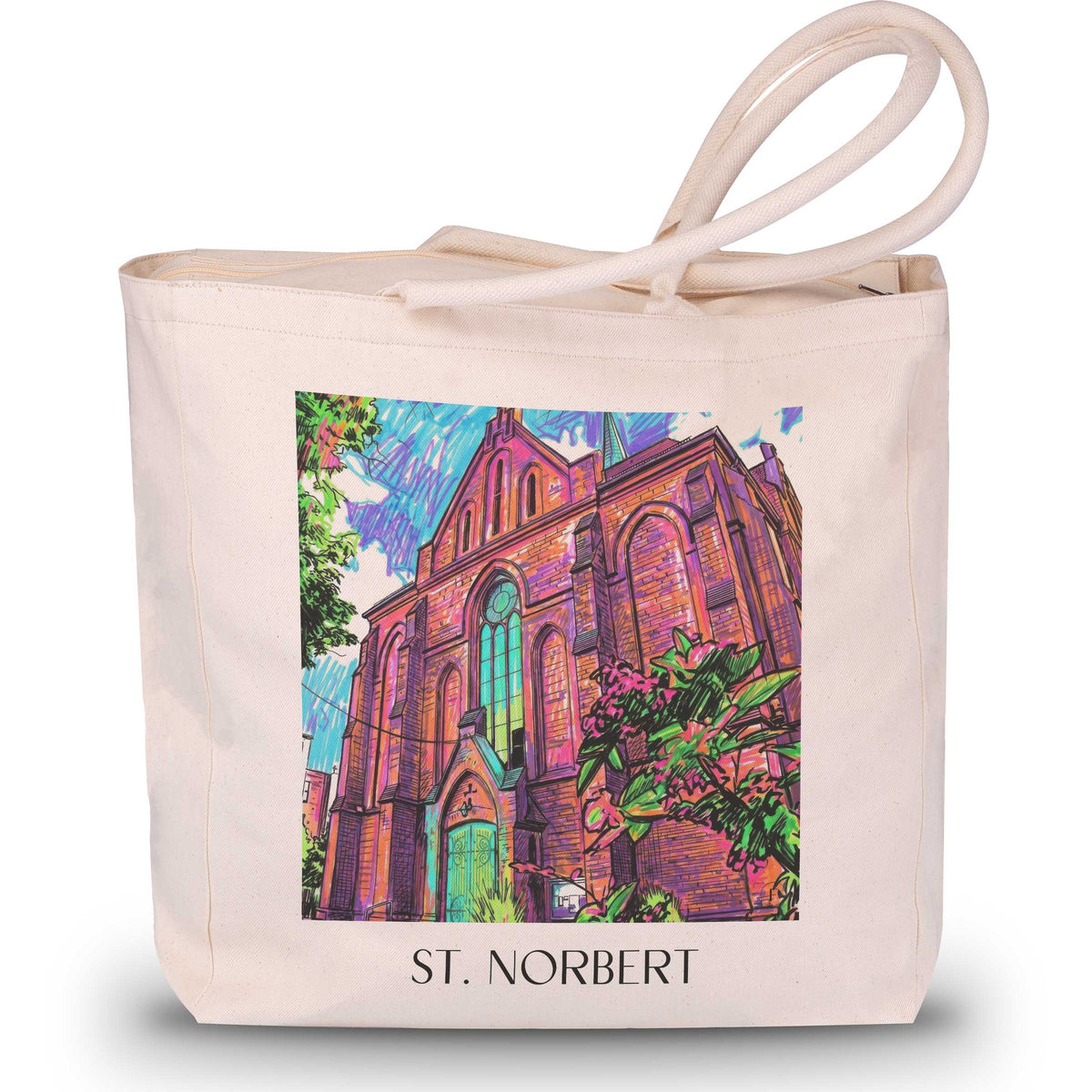 St. Norbert Shopping Tasche - Magdeburg - Deutschland Tote Bag - Einkaufstasche im Tag Graffiti Stil - favplace