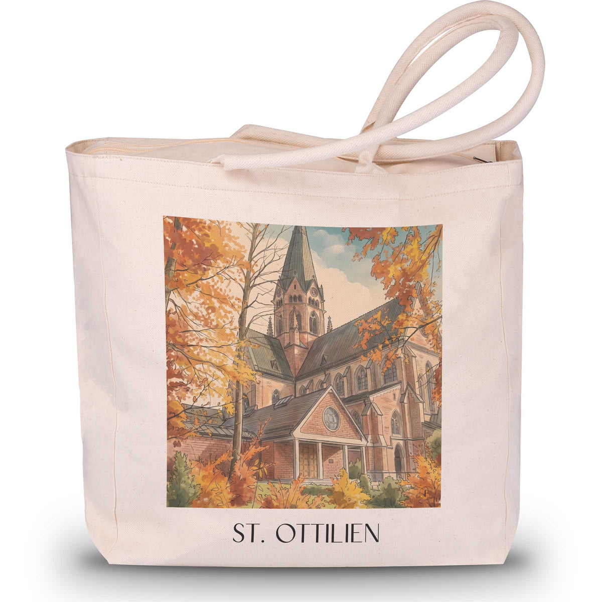 St. Ottilien Shopping Tasche - Bayern - Deutschland Tote Bag - Einkaufstasche im Aquarell Stil - favplace