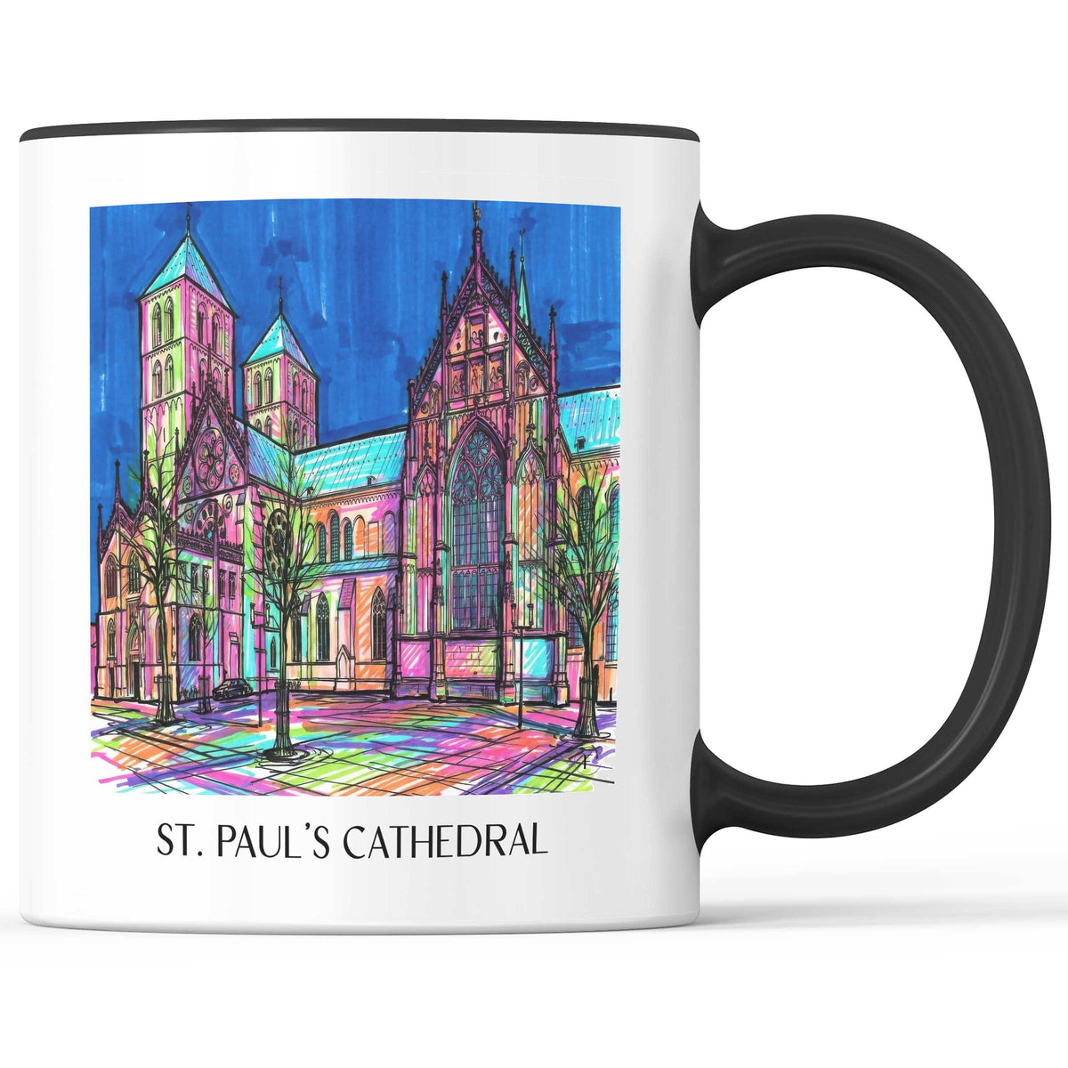 St. Paulus Dom Kaffeebecher - Münster - Deutschland Becher - Kaffeetasse im Tag Graffiti Stil - favplace