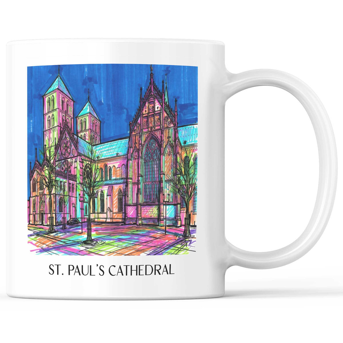 St. Paulus Dom Kaffeebecher - Münster - Deutschland Becher - Kaffeetasse im Tag Graffiti Stil - favplace