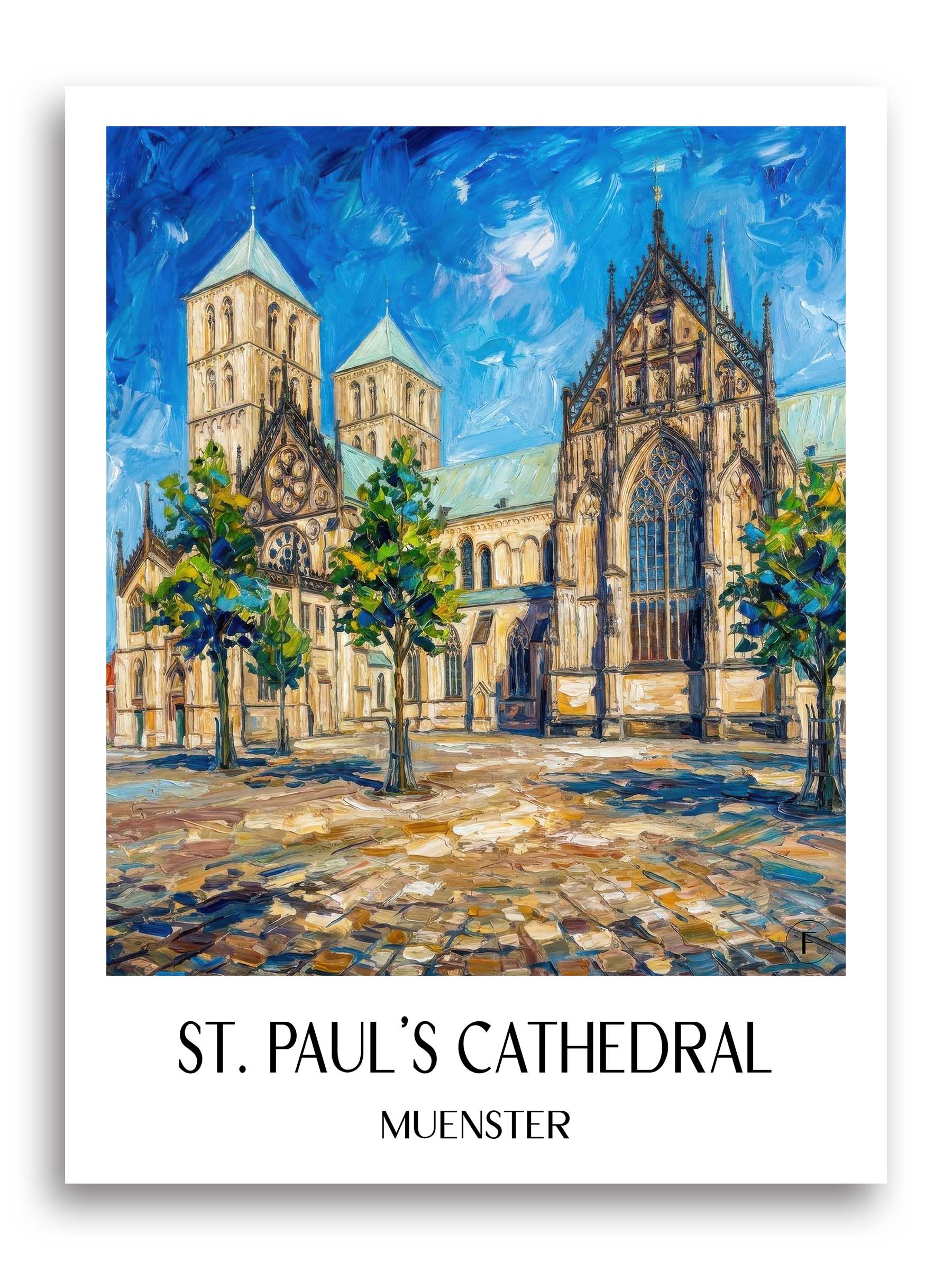 St. Paulus Dom Poster - Münster - Deutschland Kunstdruck - Ölgemälde von A4 bis A1 - favplace