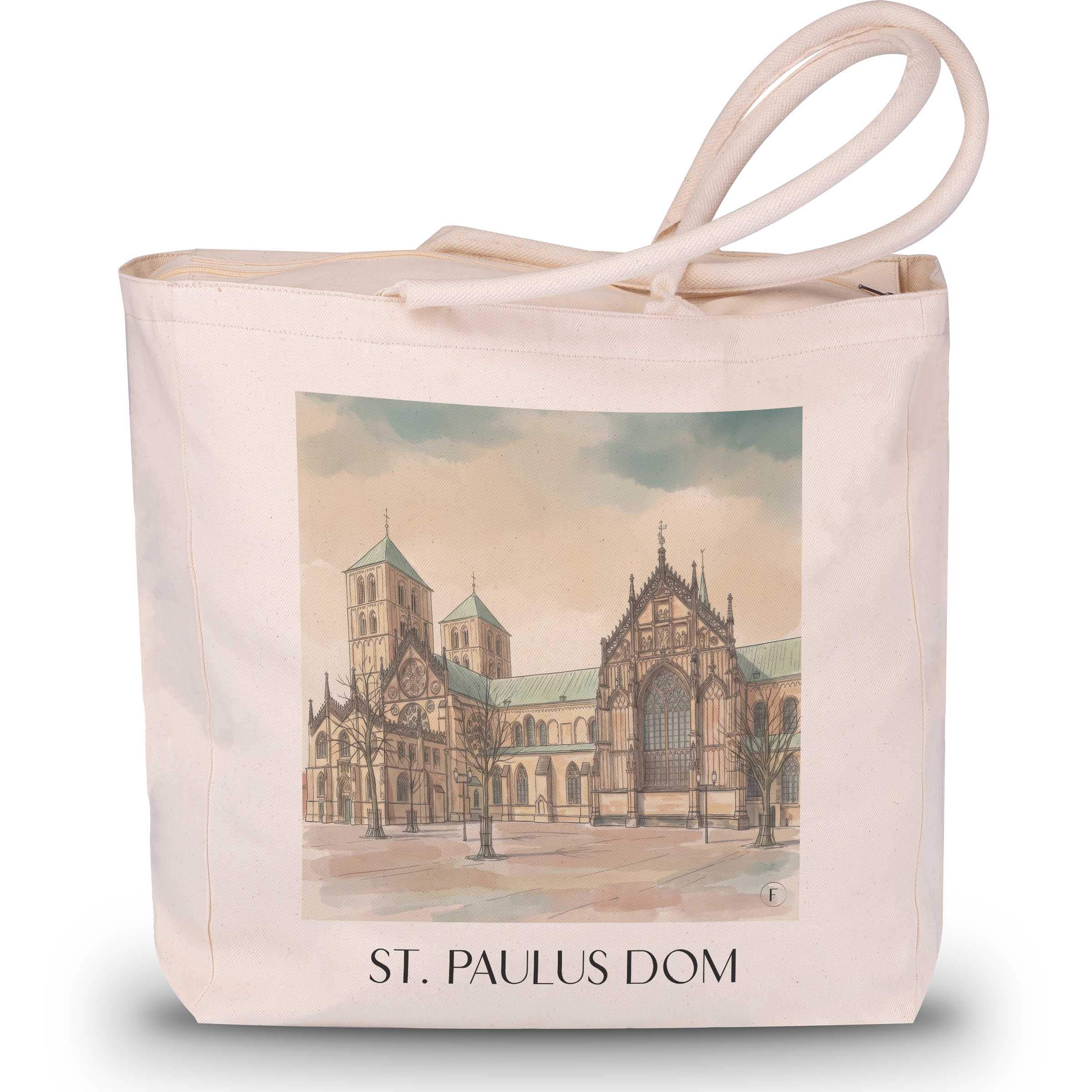 st.-paulus-dom-münster-deutschland-und-deutschland-einkaufstasche-aquarell