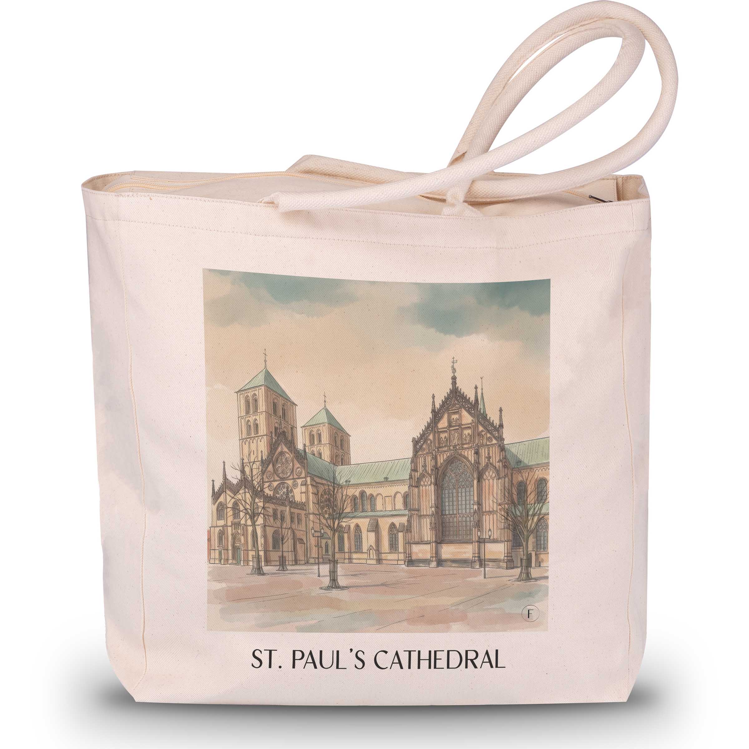 St. Paulus Dom Shopping Tasche - Münster - Deutschland und Deutschland Tote Bag - Einkaufstasche im Aquarell Stil - favplace