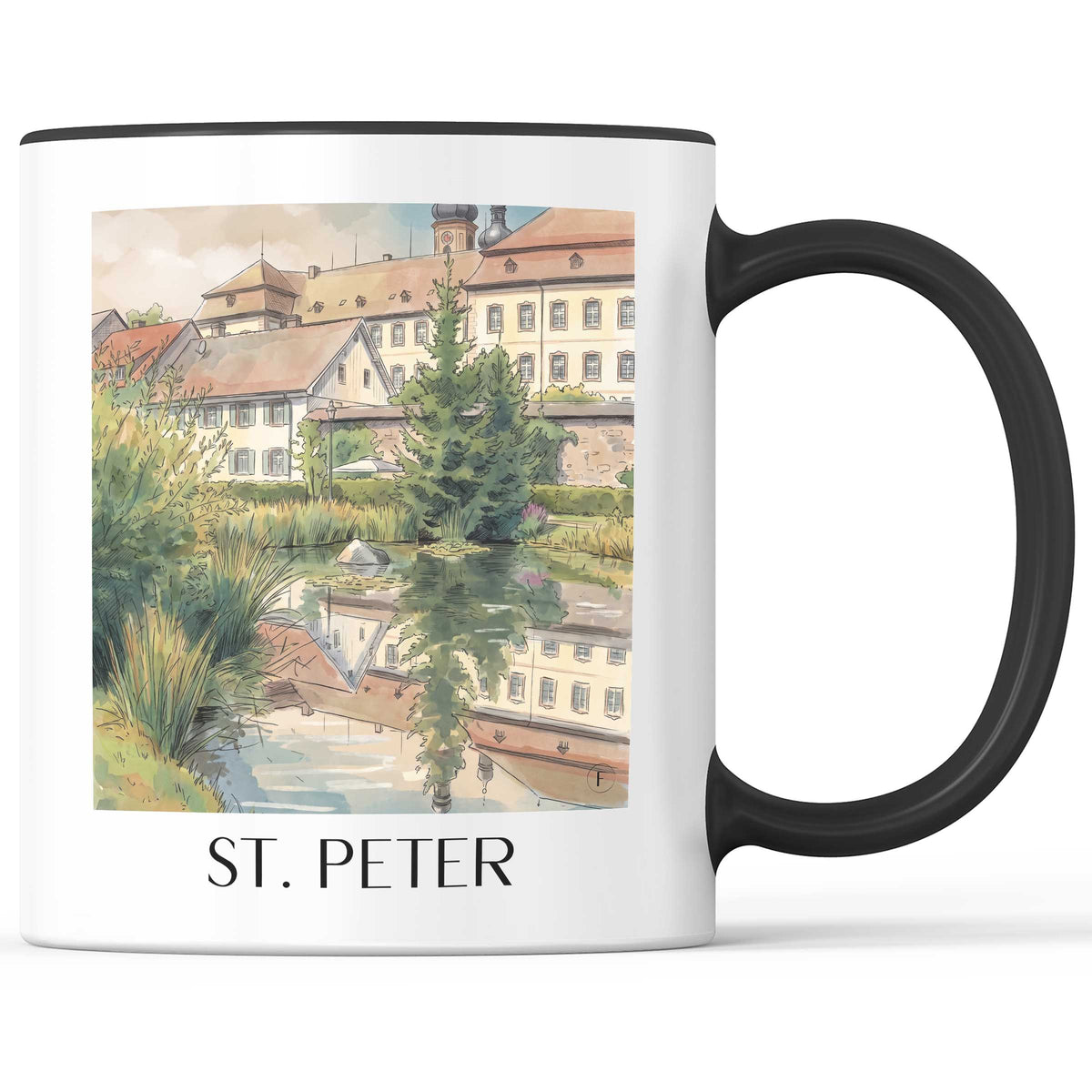 St. Peter Kaffeebecher - Hochschwarzwald - Deutschland Becher - Kaffeetasse im Aquarell Stil - favplace