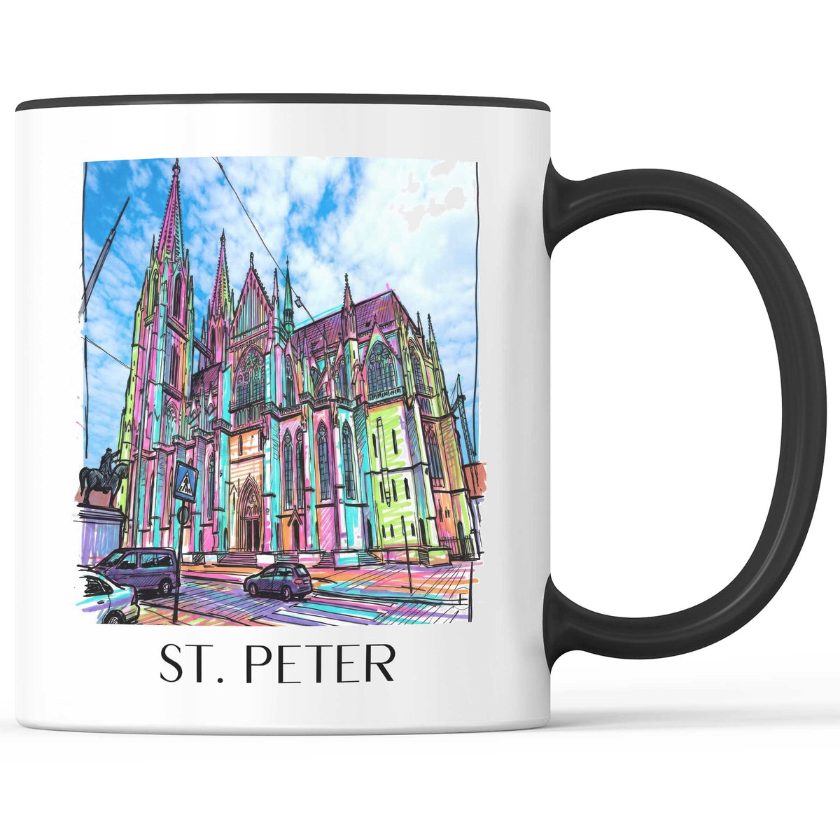 St. Peter Kaffeebecher - Regensburg - Deutschland Becher - Kaffeetasse im Tag Graffiti Stil - favplace