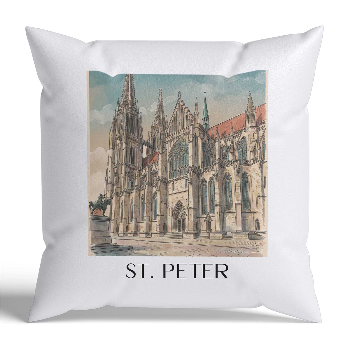 st.-peter-regensburg-deutschland-kissenbezug-aquarell