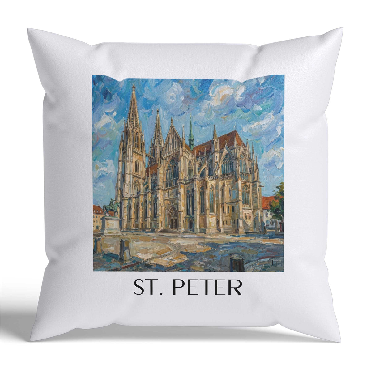 St. Peter Kissenhülle - Zierkissen Bezug - Regensburg - Deutschland Kissen bzw. Kissenbezug im Ölgemälde Stil - favplace