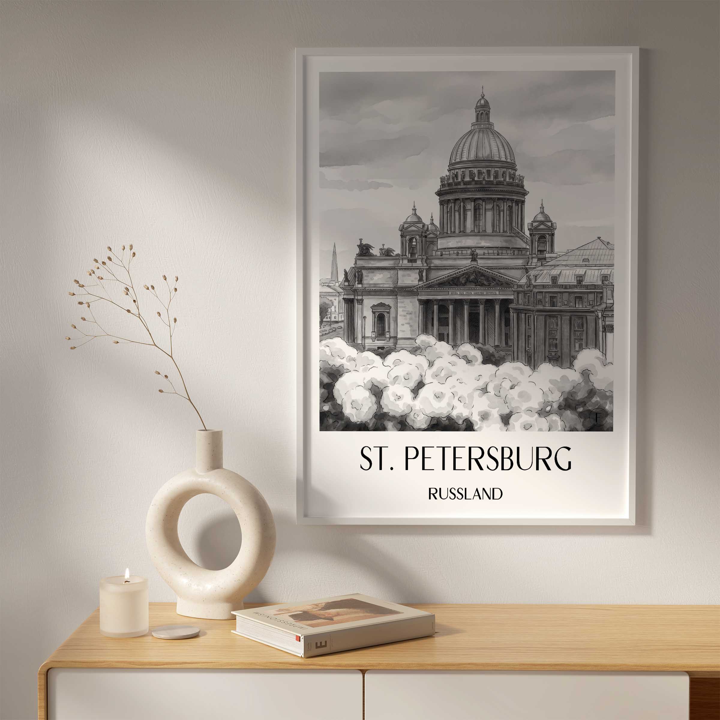 st.-petersburg-russland-poster-aquarell-schwarz-weiss