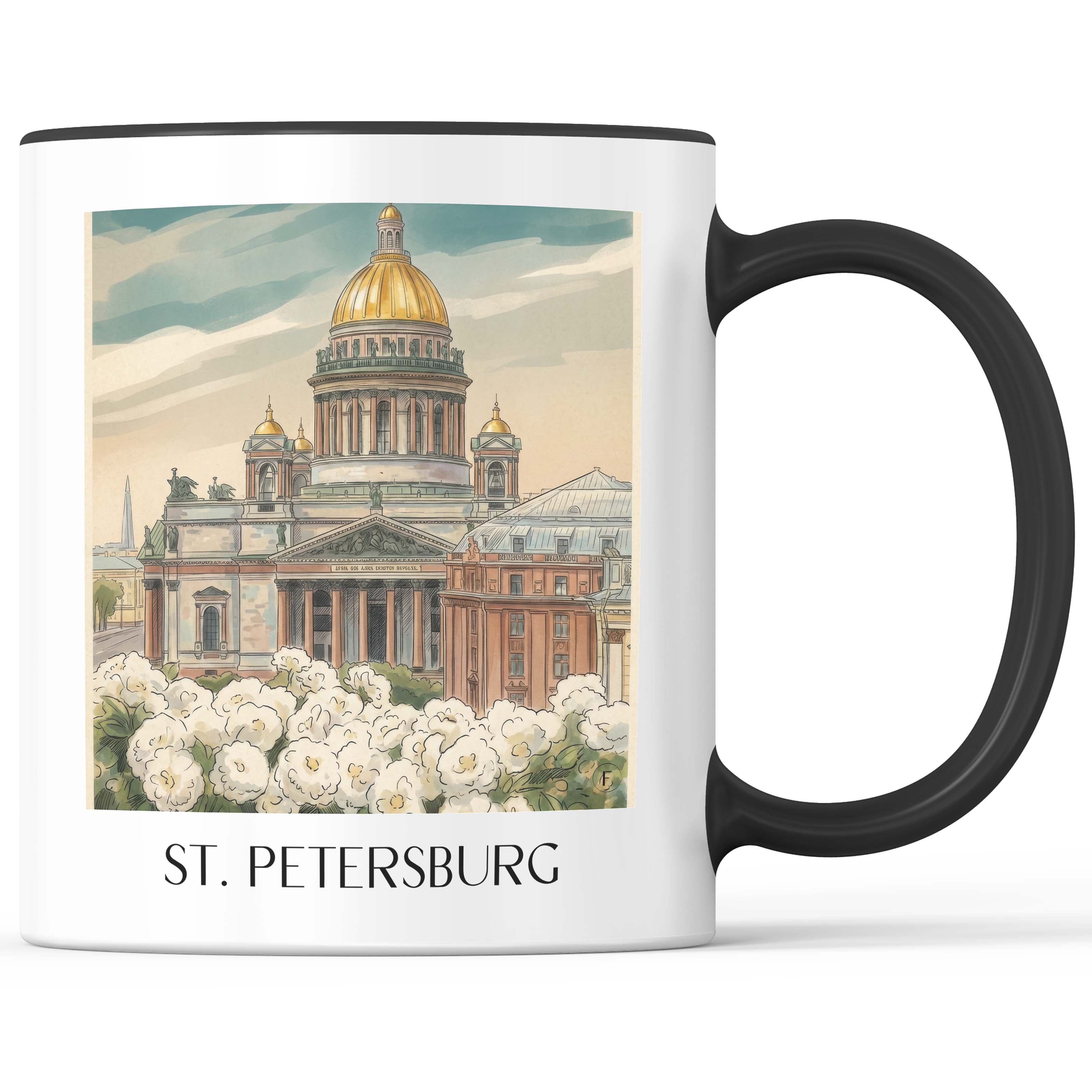 St. Petersburg - Russland Becher - Kaffeetasse im Aquarell Stil - favplace
