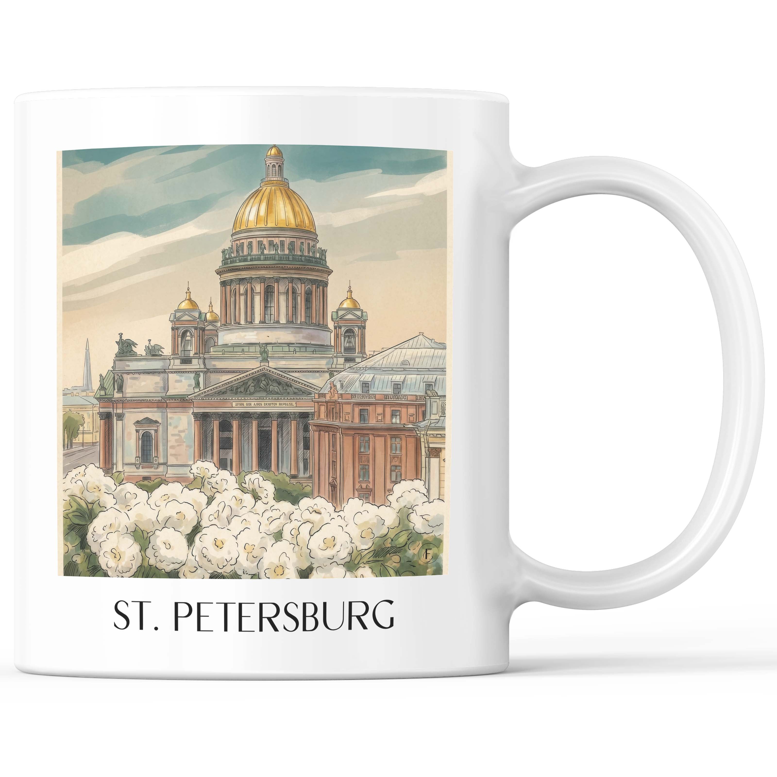St. Petersburg - Russland Becher - Kaffeetasse im Aquarell Stil - favplace