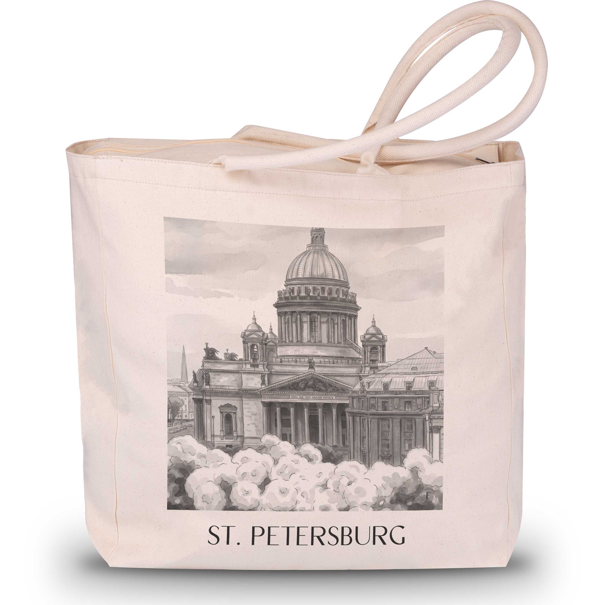 St. Petersburg - Russland Tote Bag - Einkaufstasche im Aquarell Schwarz-Weiß Stil - favplace