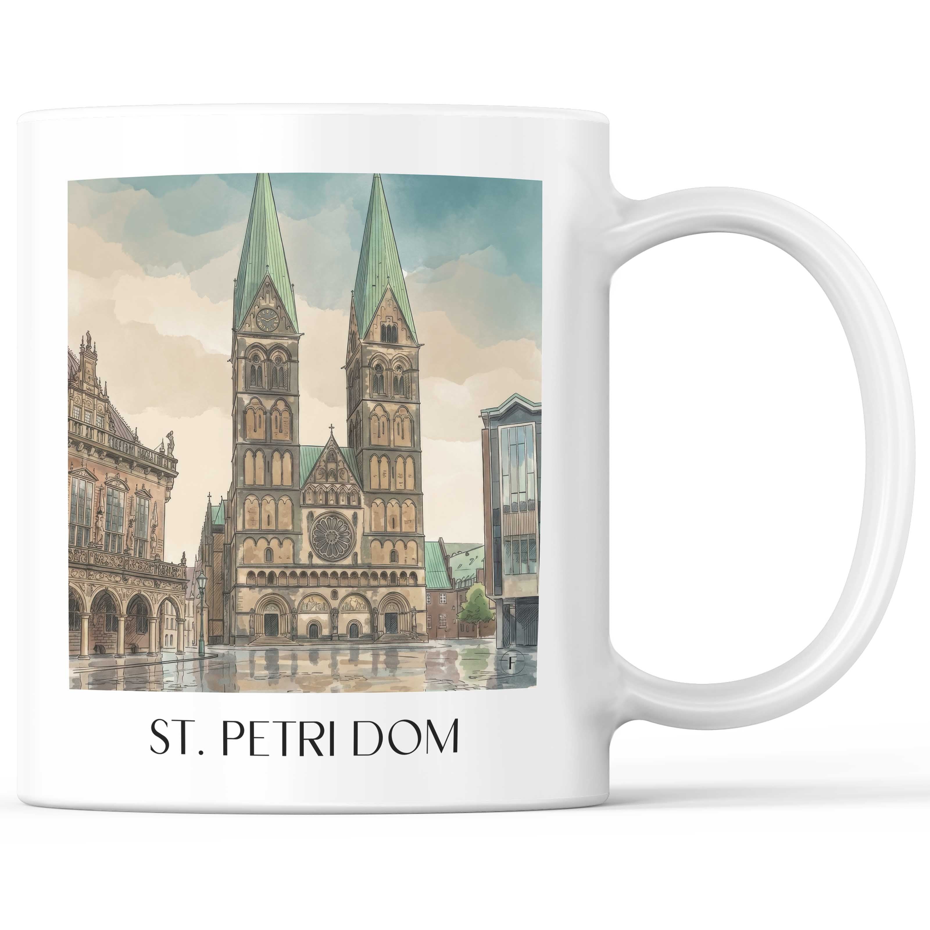 St. Petri Dom Kaffeebecher - Bremen - Deutschland Becher - Kaffeetasse im Aquarell Stil - favplace