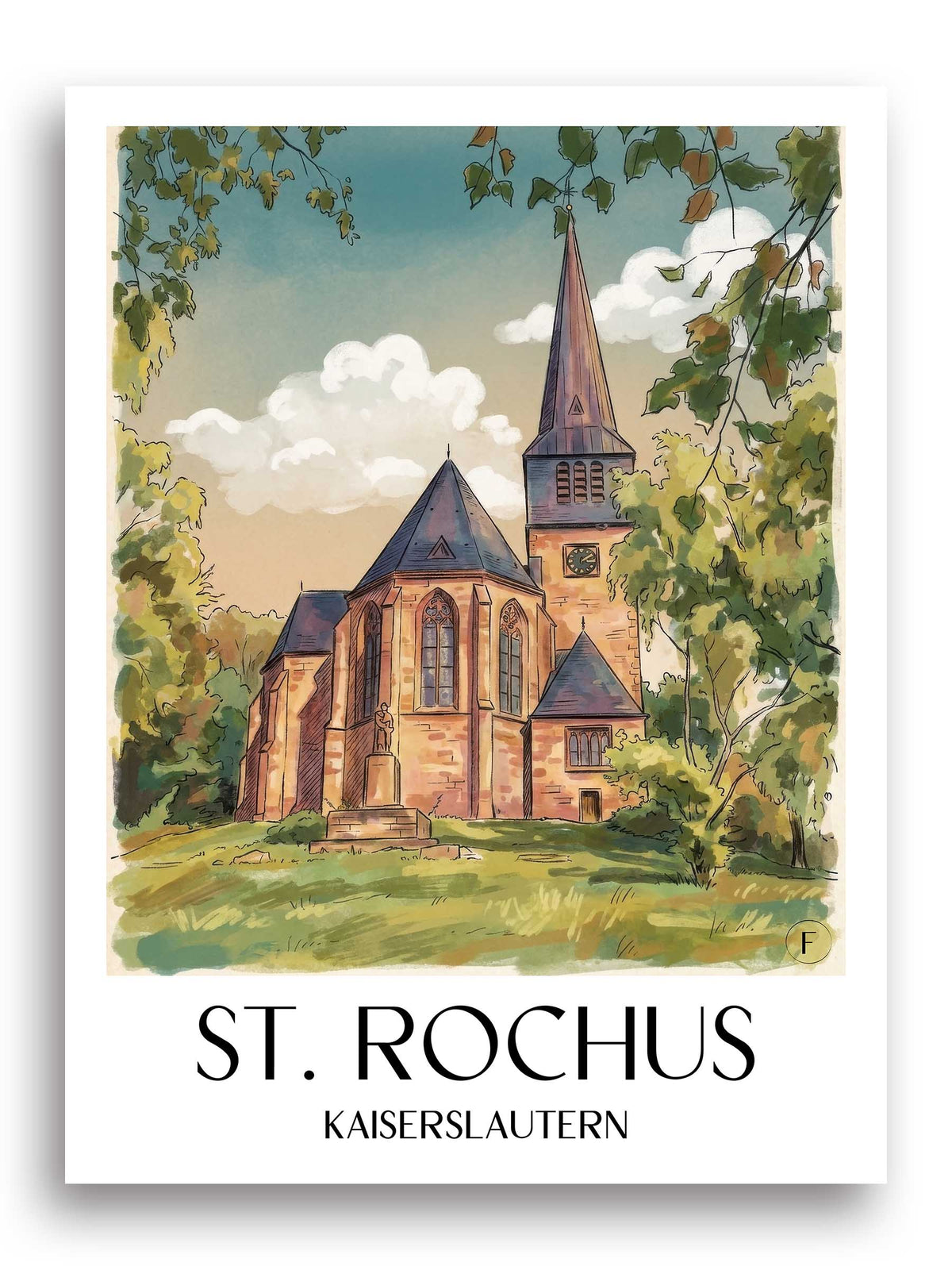 st.-rochus-kaiserslautern-deutschland-poster-aquarell