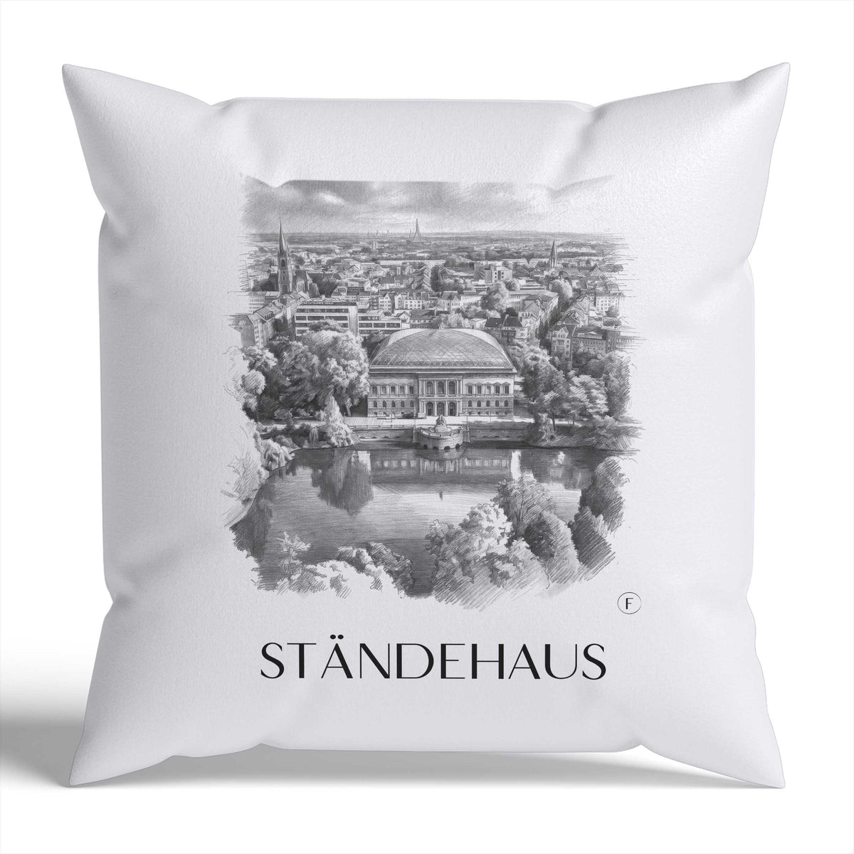 ständehaus-düsseldorf-deutschland-kissenbezug-bleistift-zeichnung-drawing