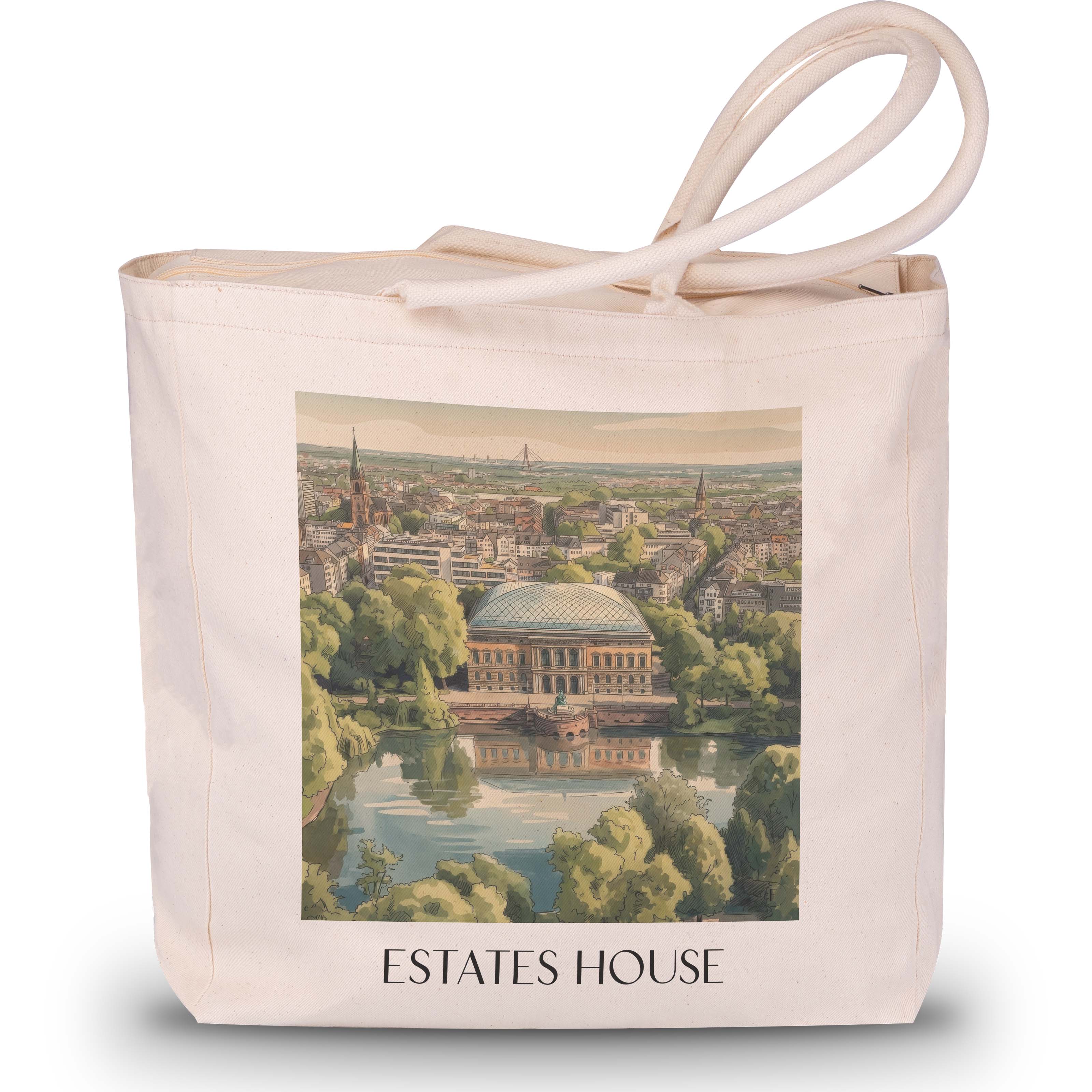Ständehaus Shopping Tasche - Düsseldorf - Deutschland Tote Bag - Einkaufstasche im Aquarell Stil - favplace