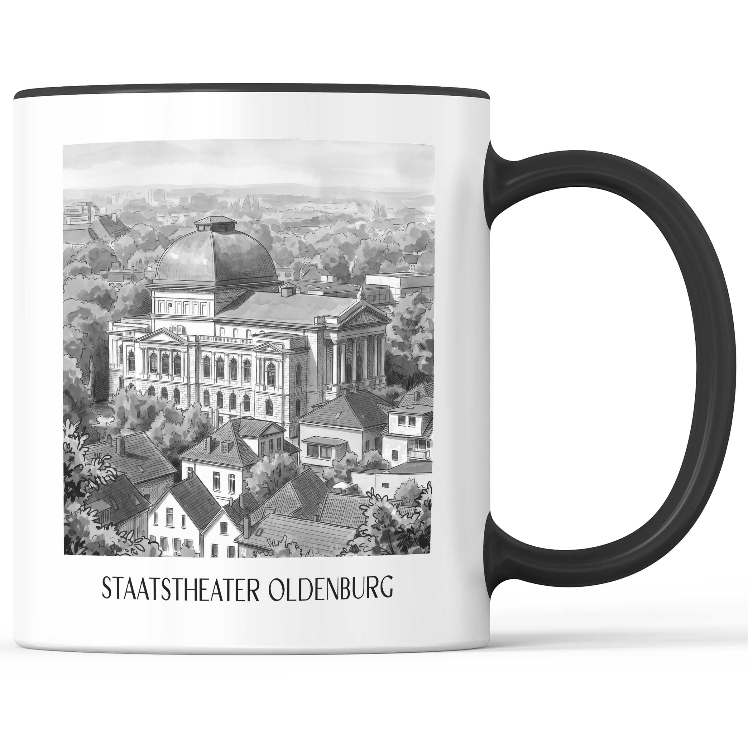 staatstheater-oldenburg-deutschland-kaffeebecher-aquarell-schwarz-weiss