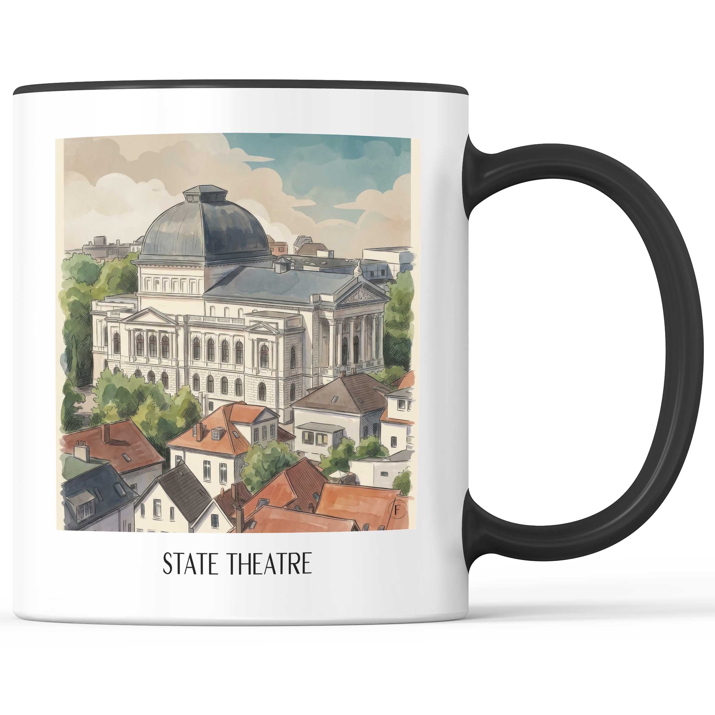 Staatstheater Kaffeebecher - Oldenburg - Deutschland Becher - Kaffeetasse im Aquarell Stil - favplace