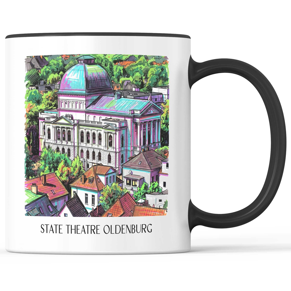 Staatstheater Kaffeebecher - Oldenburg - Deutschland Becher - Kaffeetasse im Tag Graffiti Stil - favplace