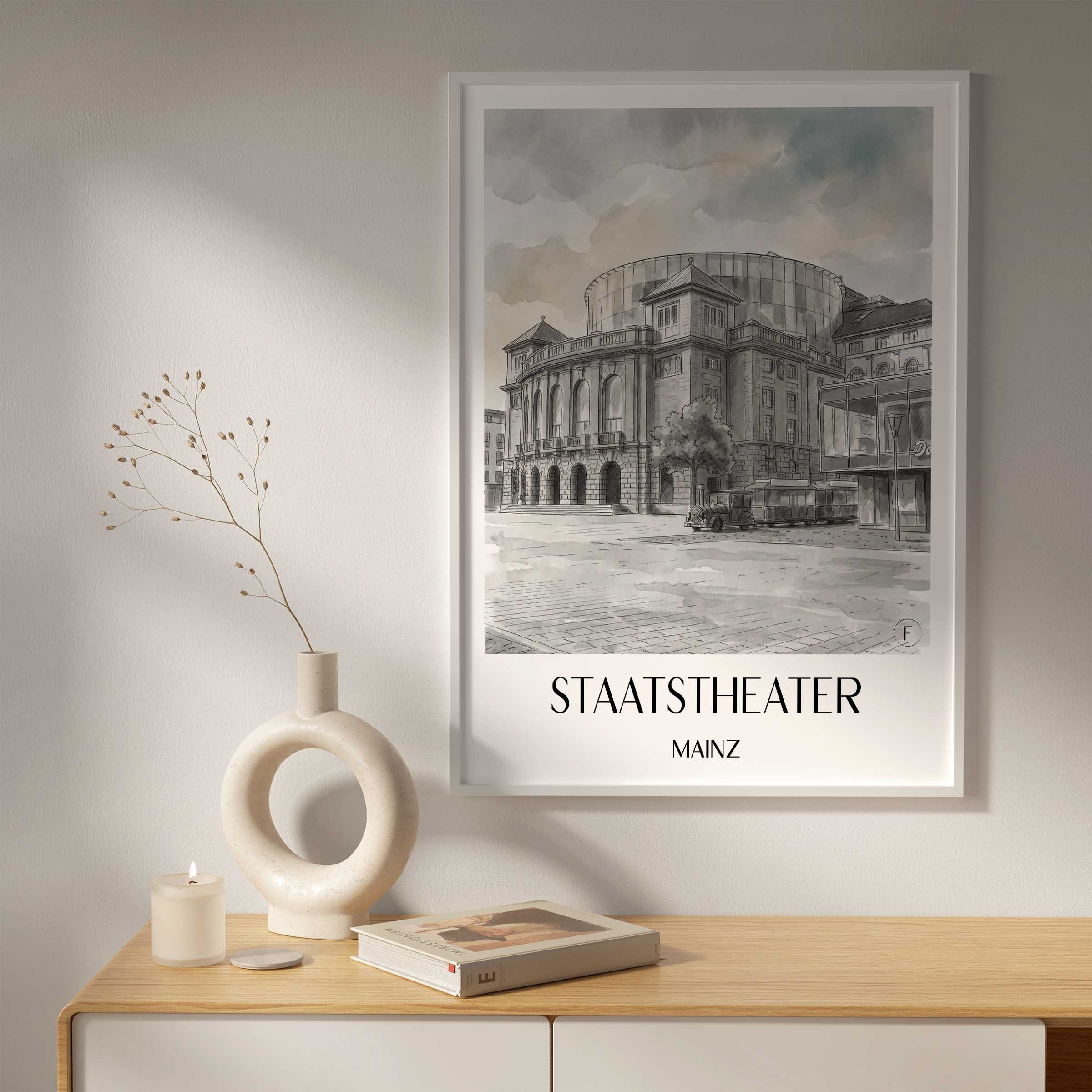 staatstheater-mainz-deutschland-poster-aquarell-schwarz-weiss