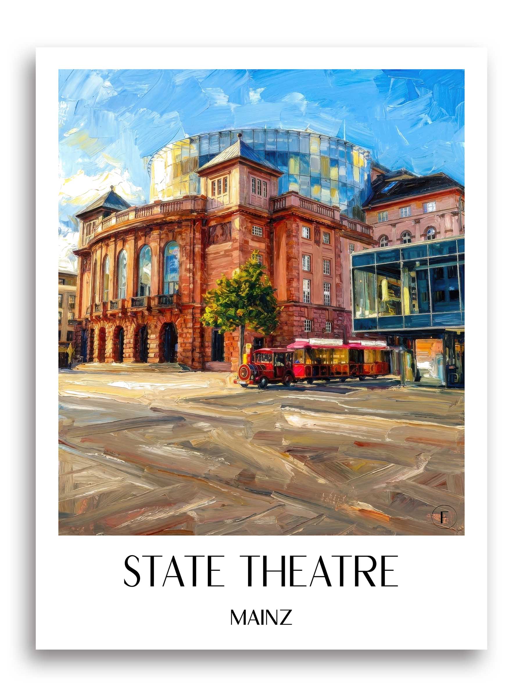 Staatstheater Poster - Mainz - Deutschland Kunstdruck - Ölgemälde von A4 bis A1 - favplace