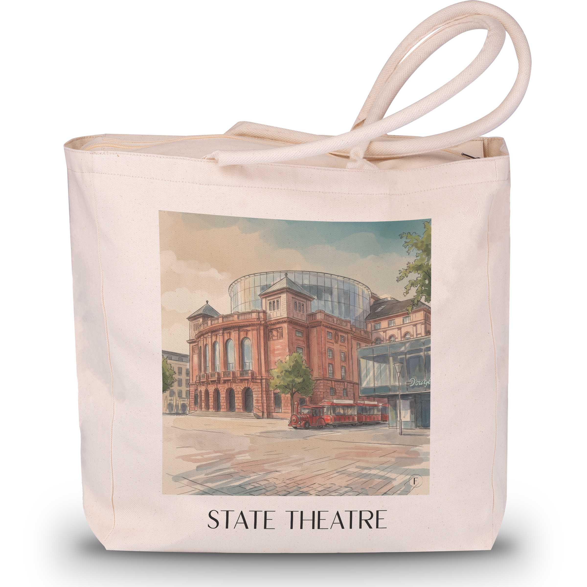 Staatstheater Shopping Tasche - Mainz - Deutschland Tote Bag - Einkaufstasche im Aquarell Stil - favplace