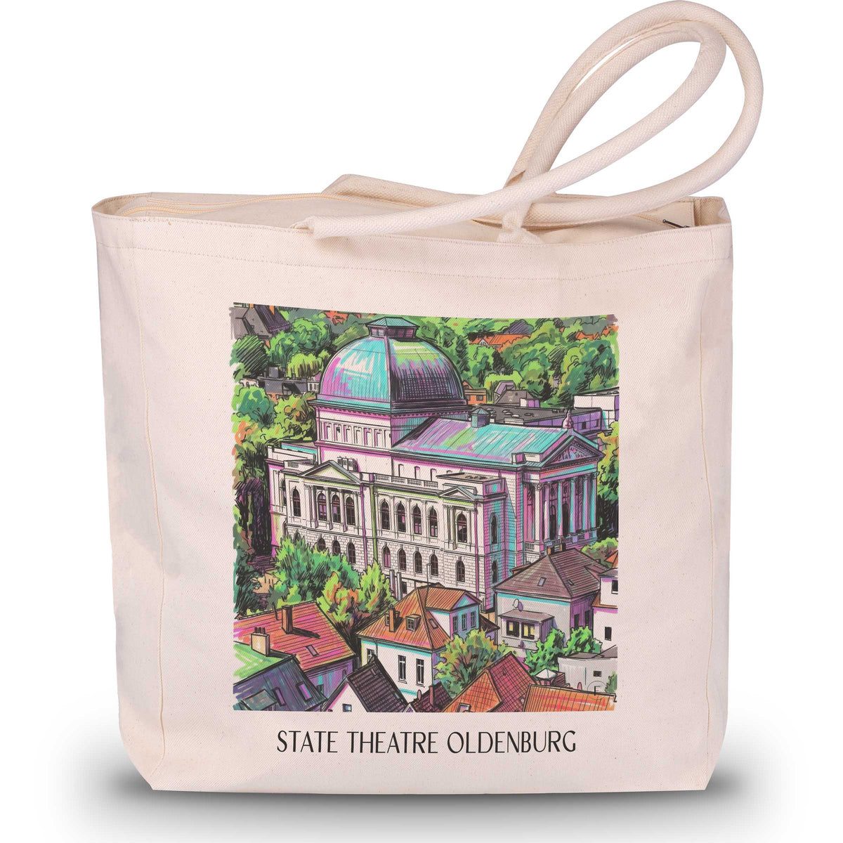 Staatstheater Shopping Tasche - Oldenburg - Deutschland Tote Bag - Einkaufstasche im Tag Graffiti Stil - favplace