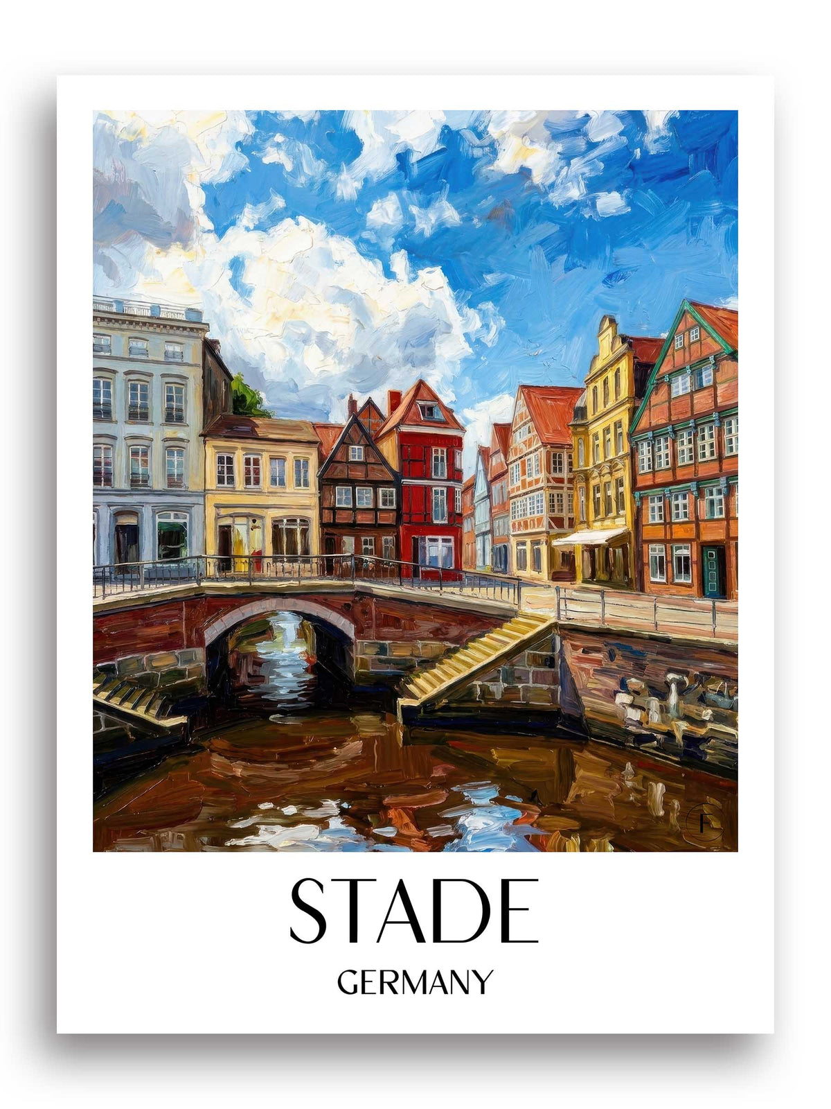 Stade Poster - Niedersachsen - Deutschland Kunstdruck - Ölgemälde von A4 bis A1 - favplace