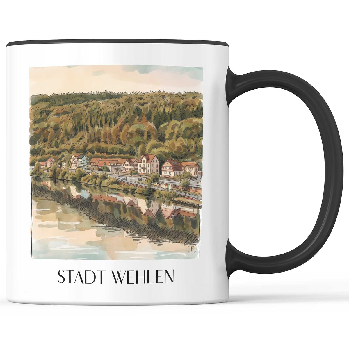 stadt-wehlen-sächsische-schweiz-deutschland-kaffeebecher-aquarell
