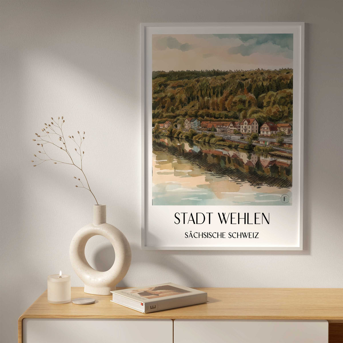 stadt-wehlen-sächsische-schweiz-deutschland-poster-aquarell