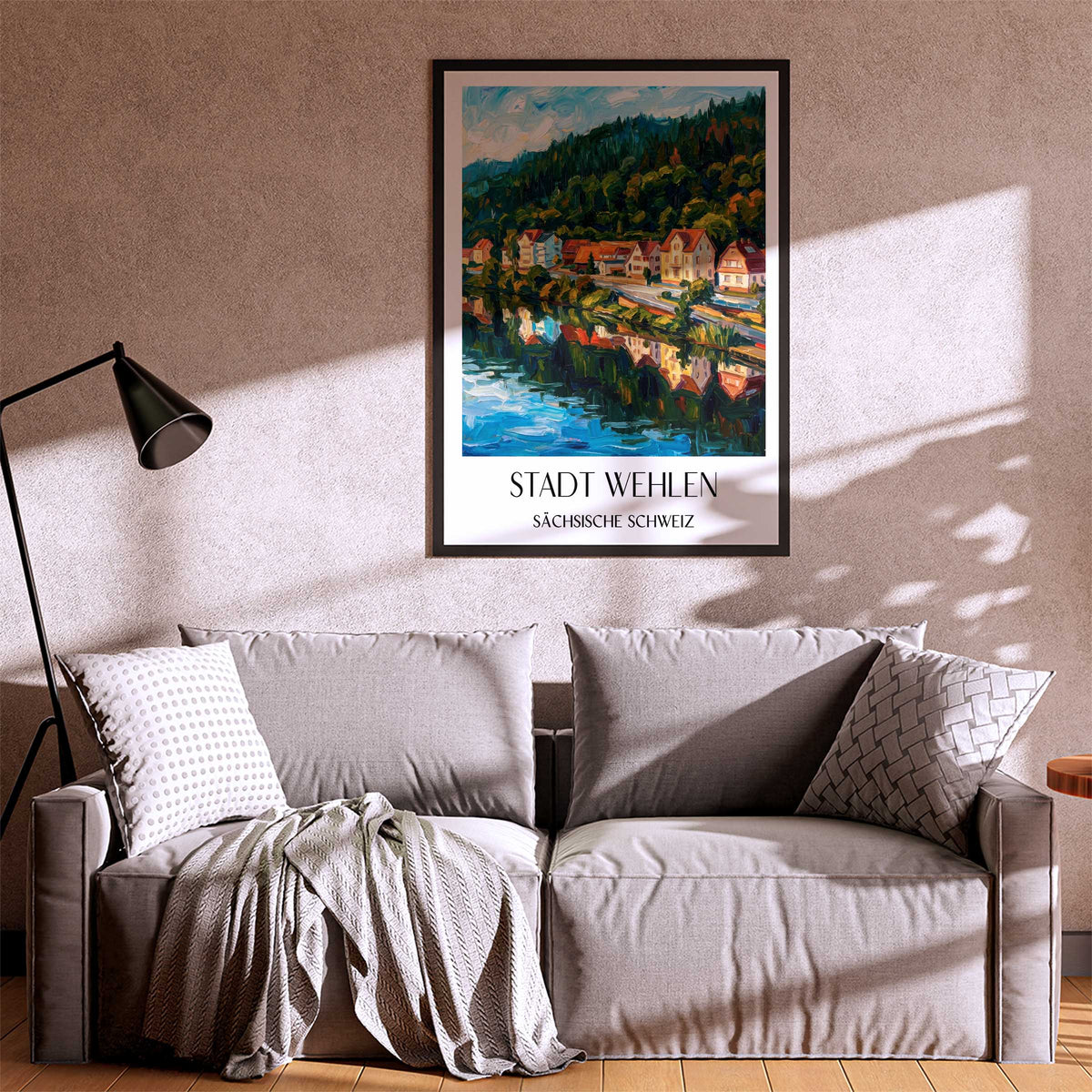 stadt-wehlen-sächsische-schweiz-deutschland-poster-oil-painting-oelgemaelde