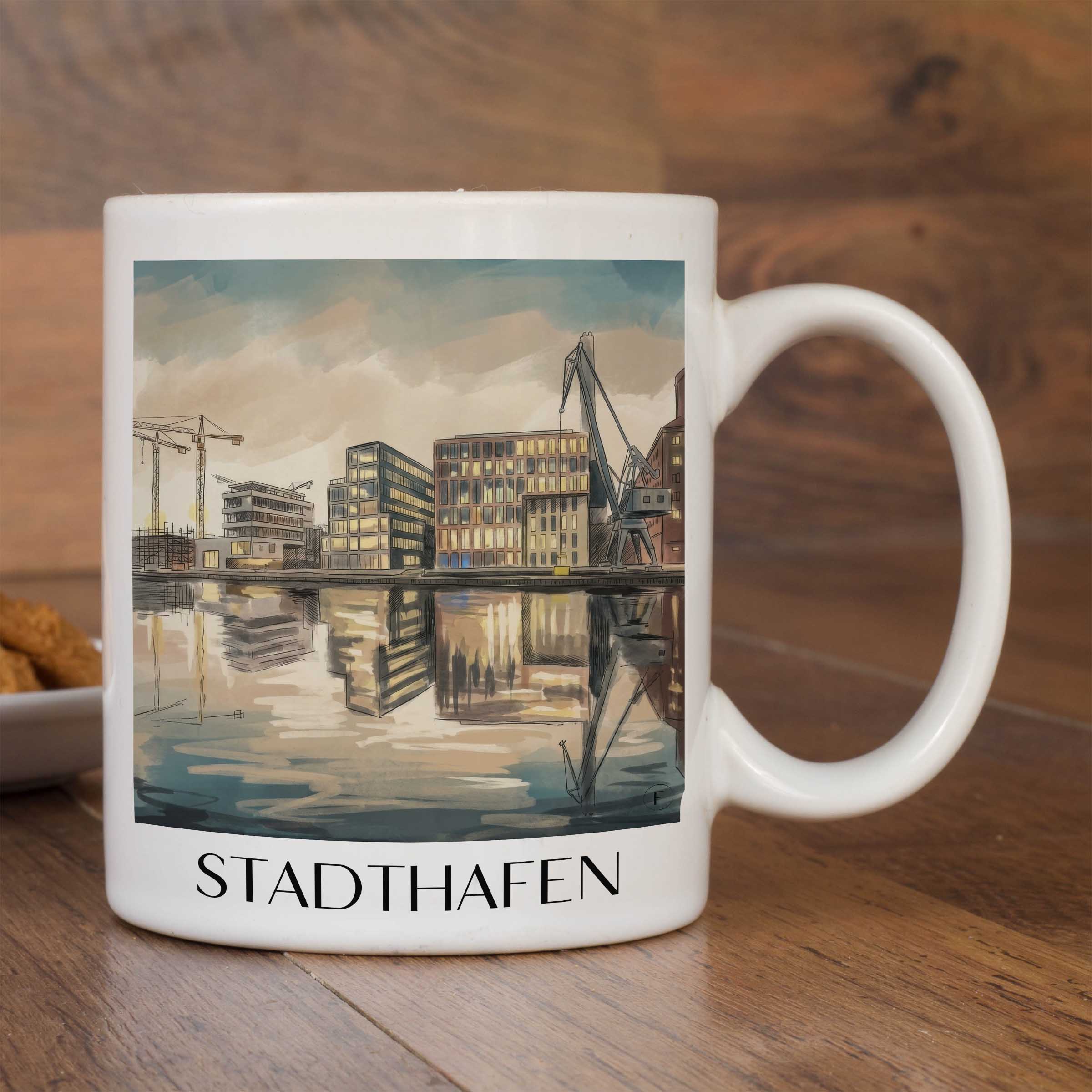 stadthafen-münster-deutschland-kaffeebecher-aquarell