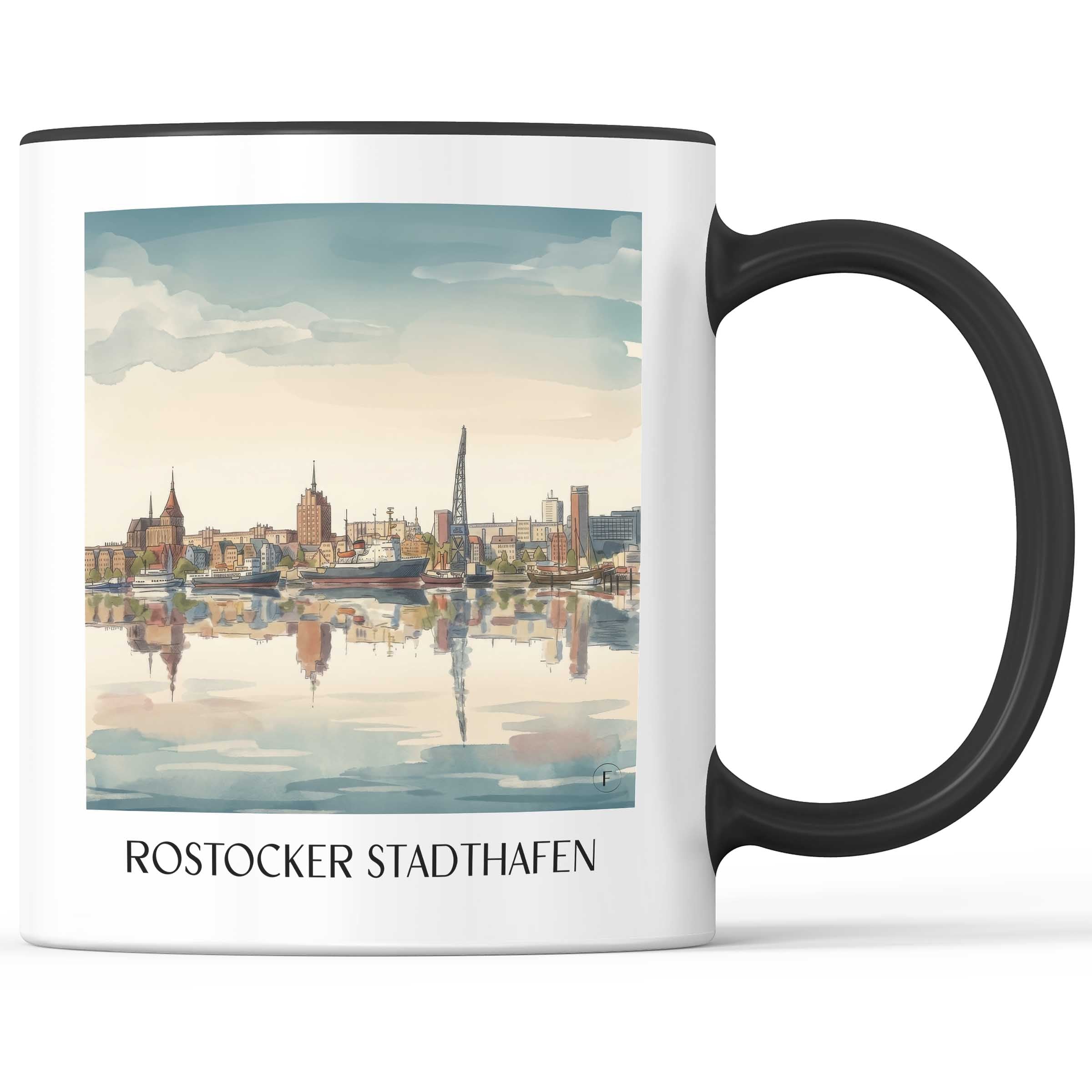 stadthafen-rostock-deutschland-kaffeebecher-aquarell