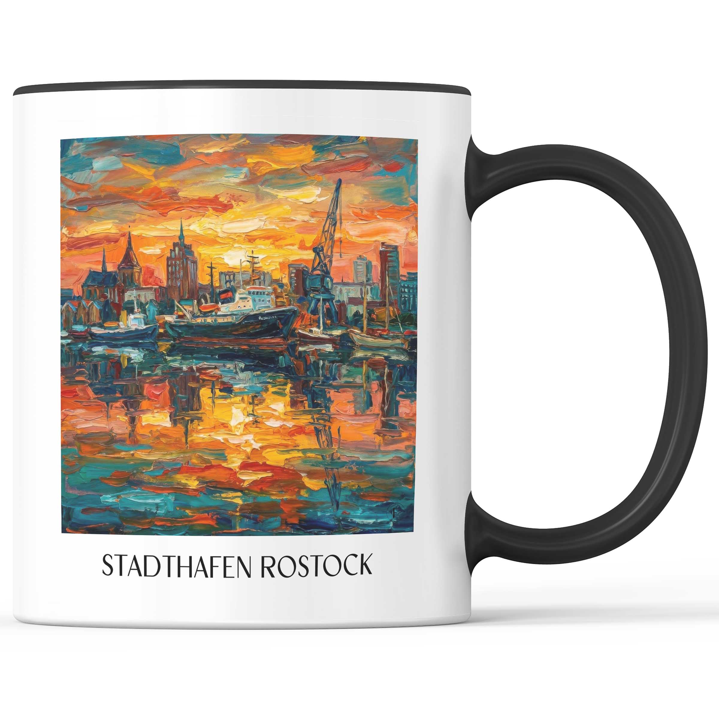 stadthafen-rostock-deutschland-kaffeebecher-oil-painting-oelgemaelde