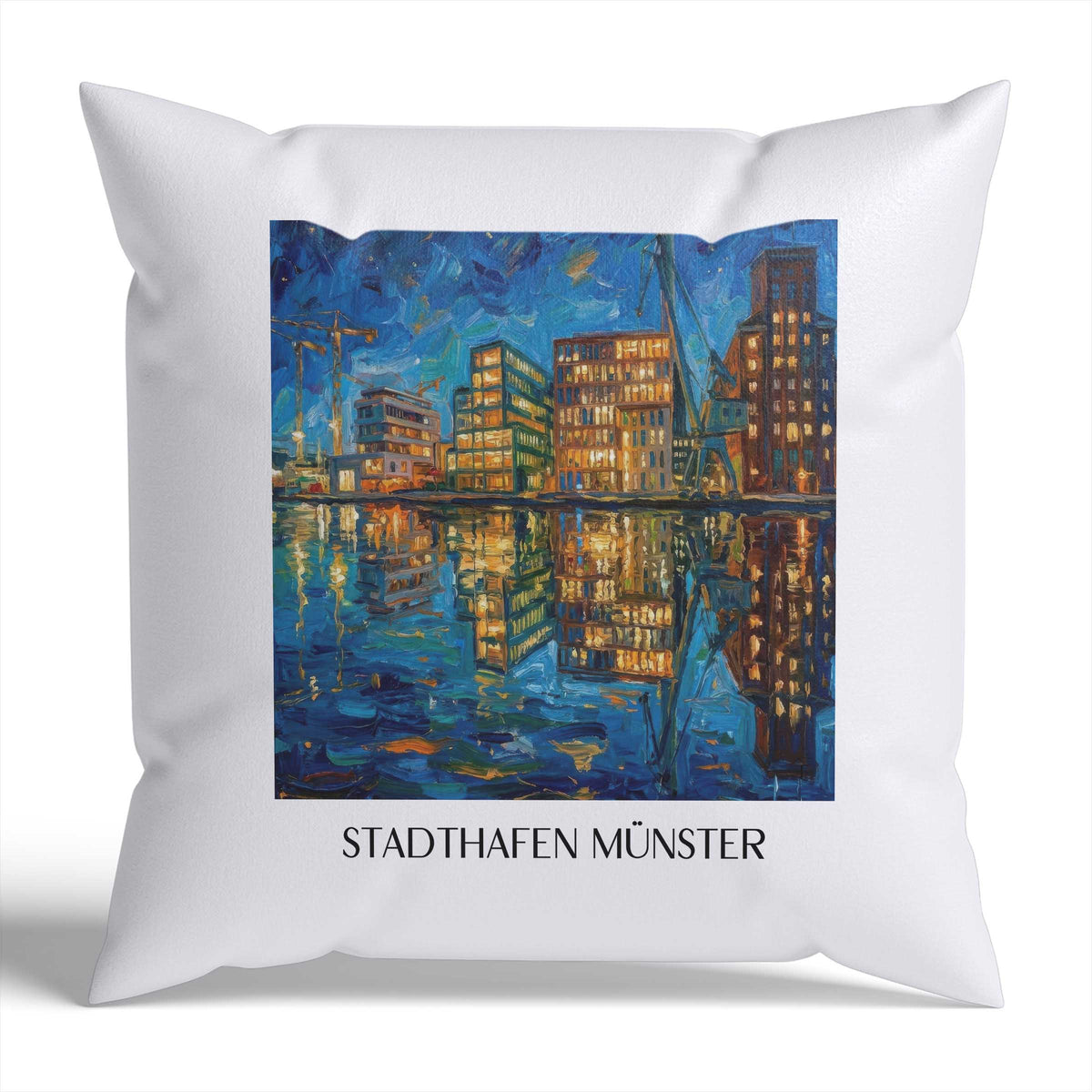 stadthafen-münster-deutschland-kissenbezug-oil-painting-oelgemaelde