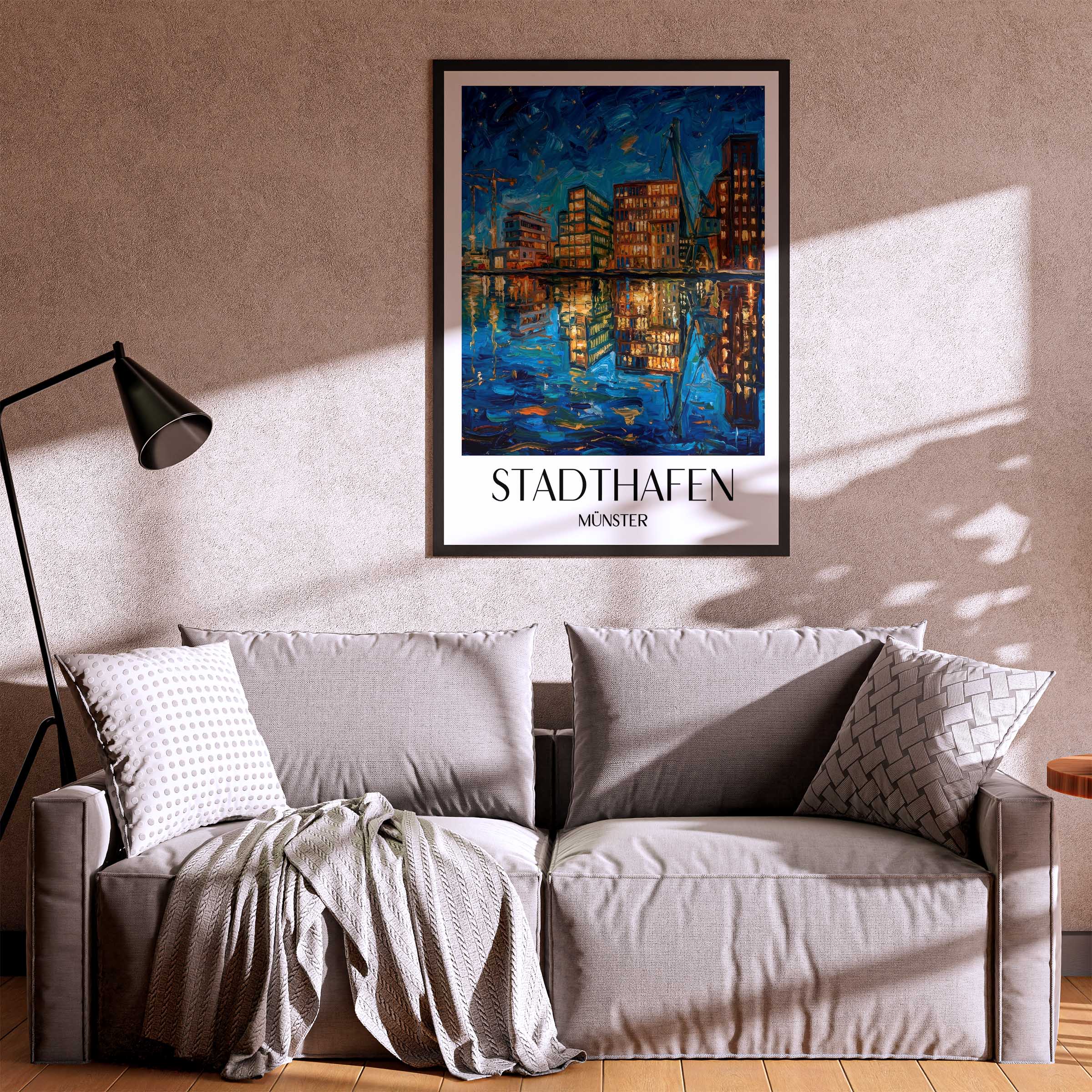 stadthafen-münster-deutschland-poster-oil-painting-oelgemaelde