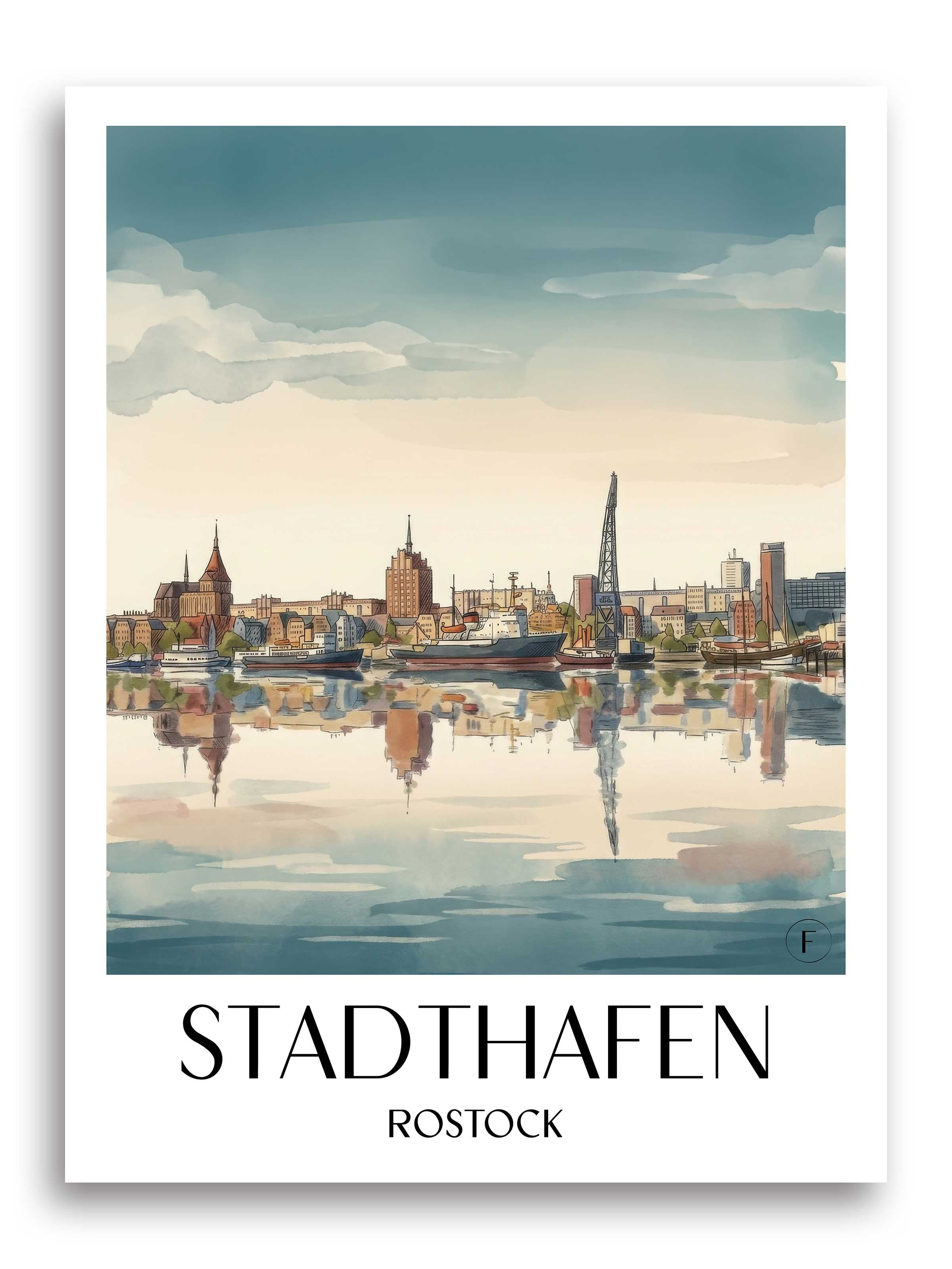 stadthafen-rostock-deutschland-poster-aquarell
